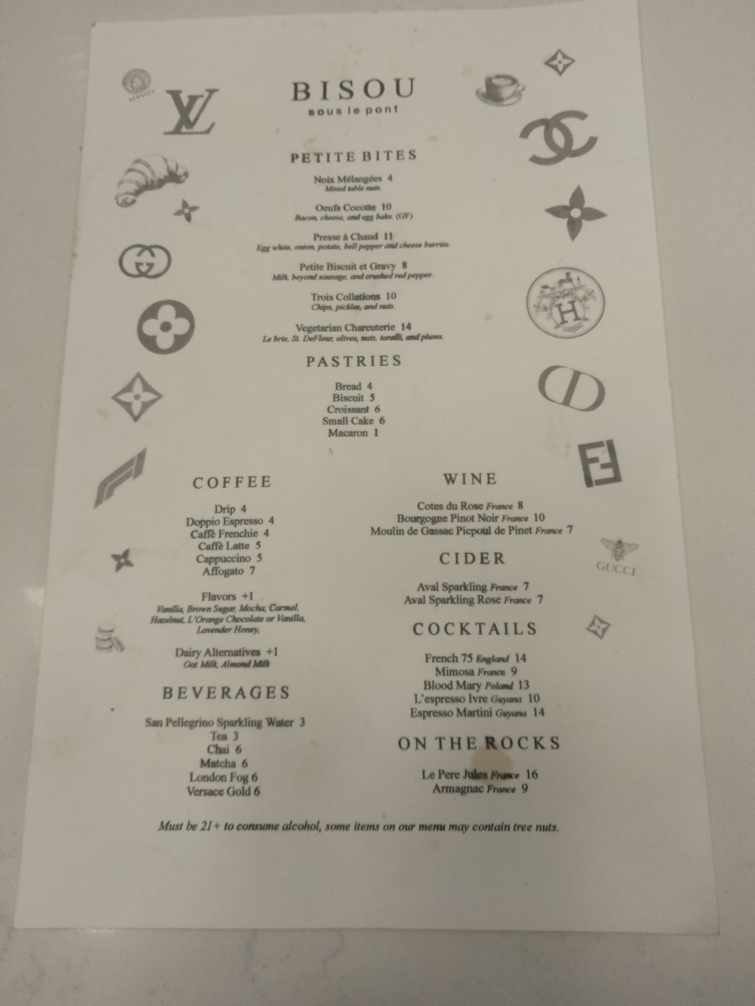 Bisou Menu