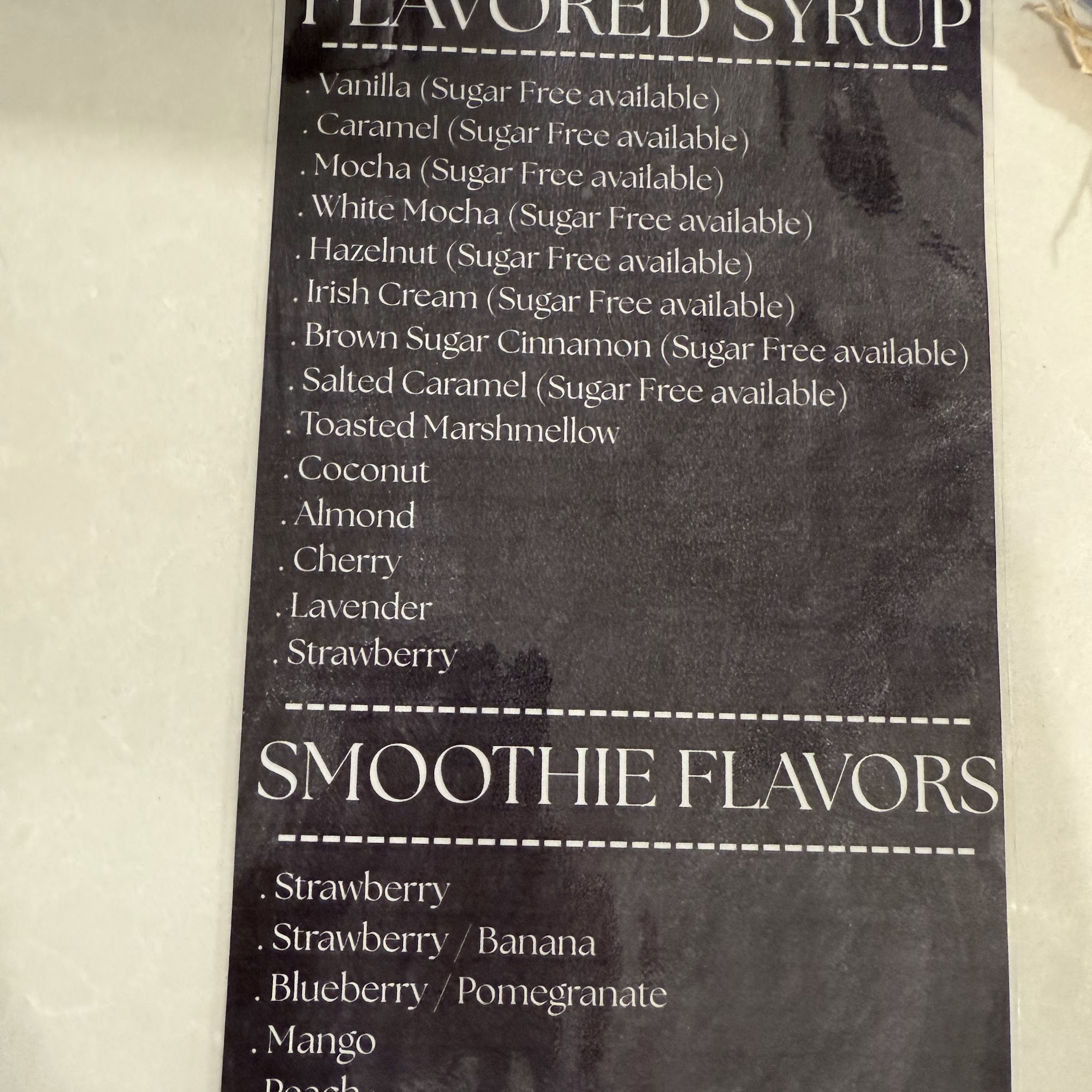 Ozark Coffee Company Menu