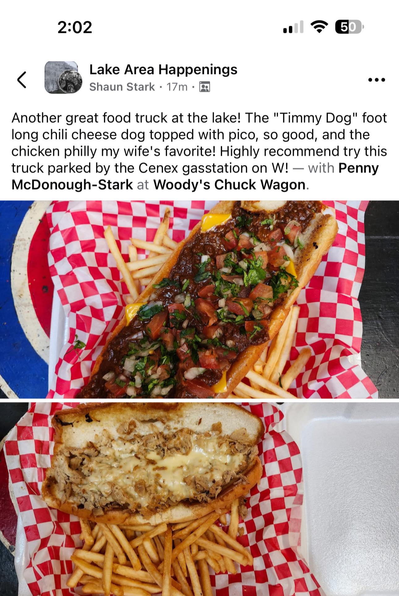 Woody's Chuck Wagon Menu