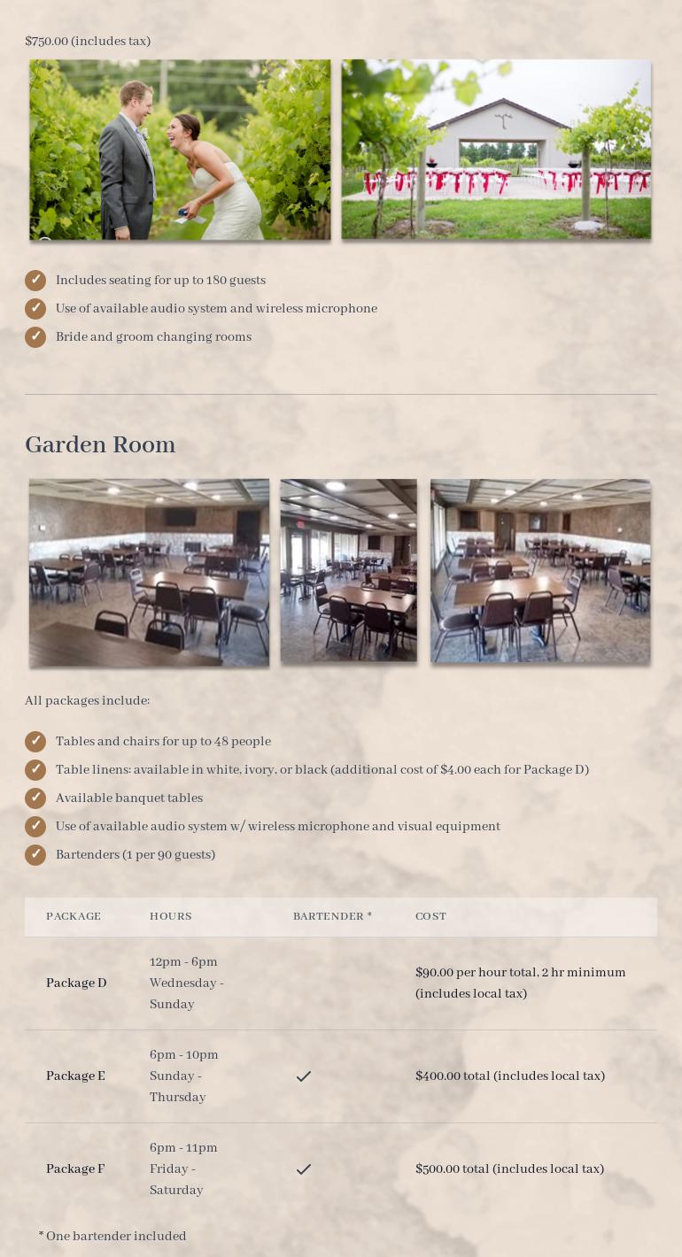 Stonehaus Farms Winery Menu