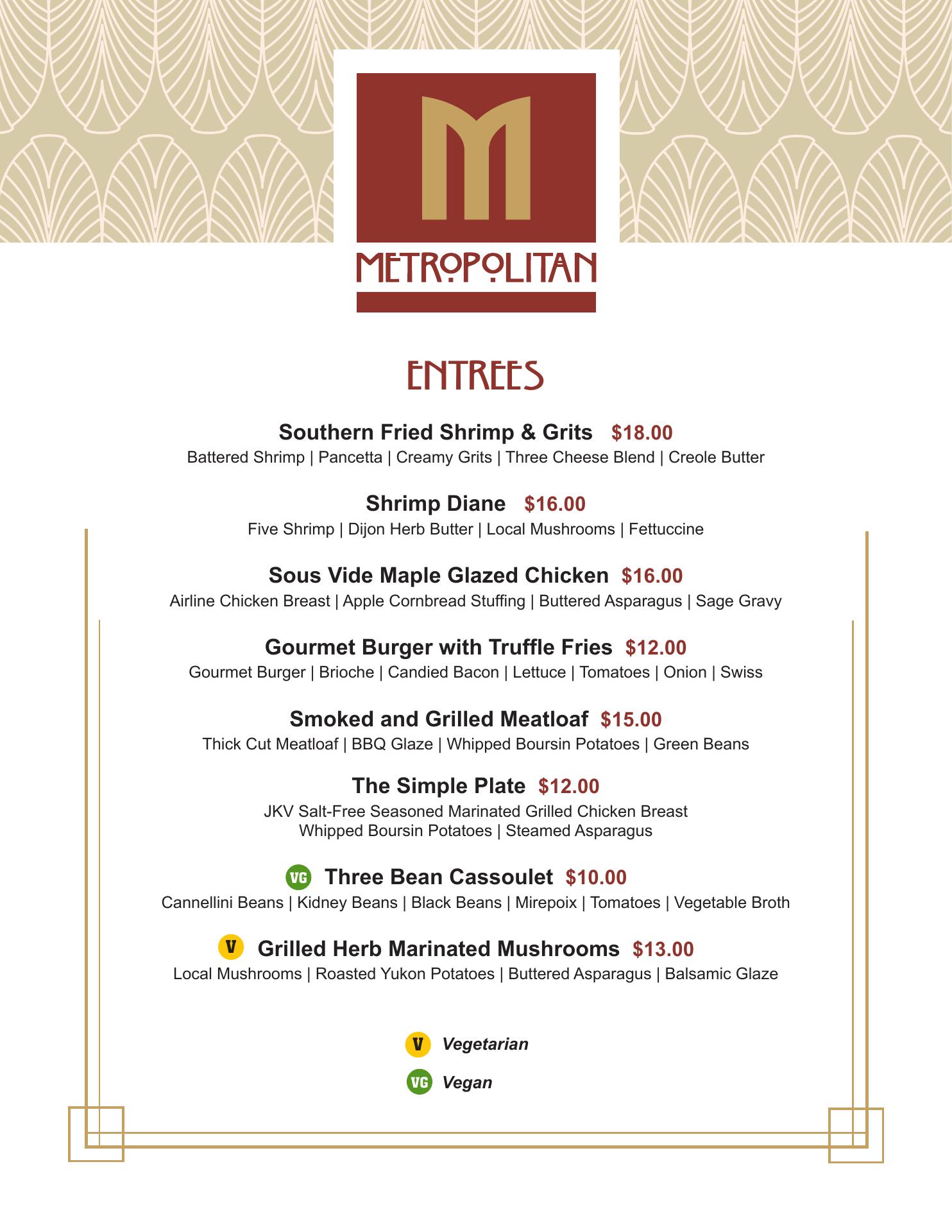 Places Restaurant Menu