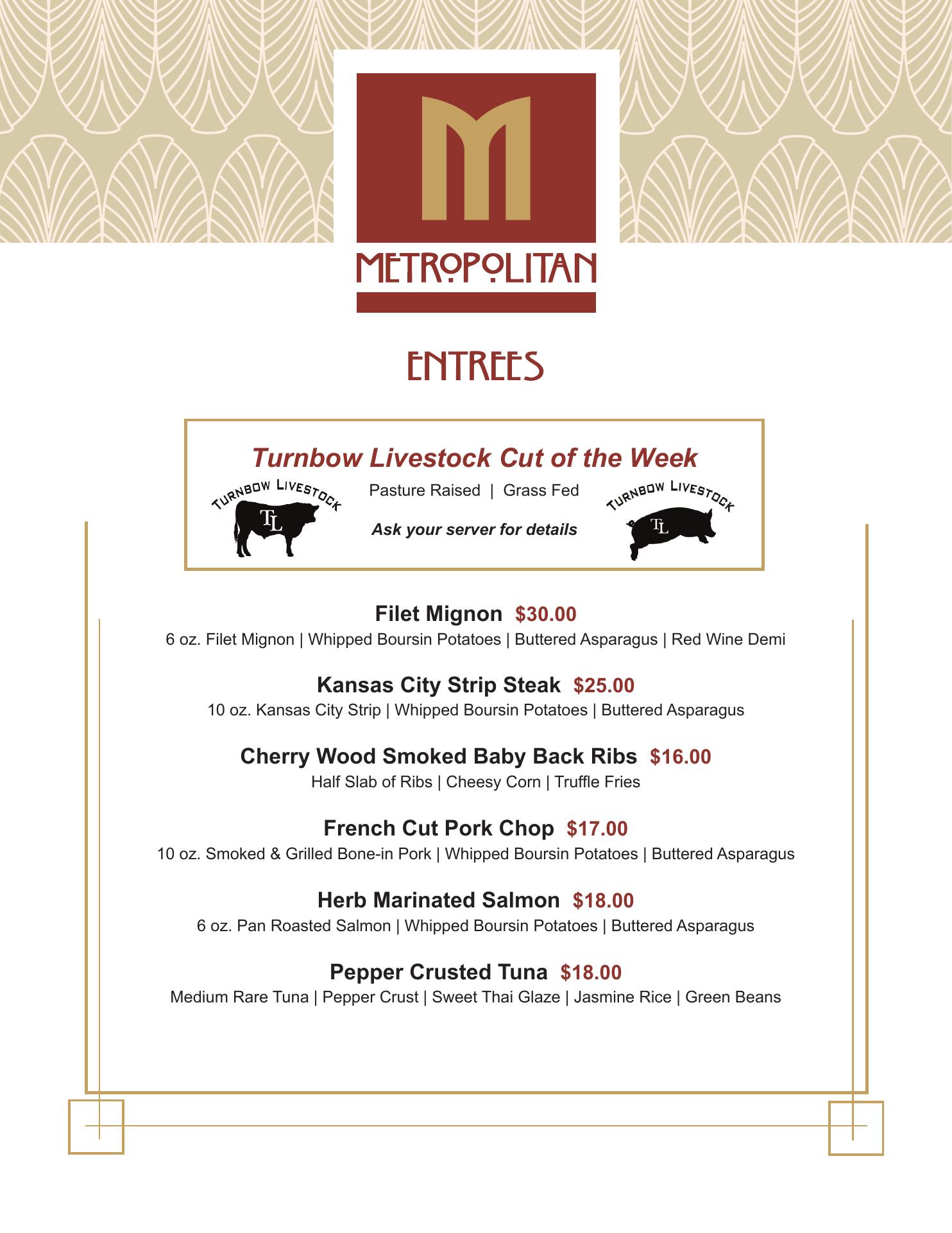 Places Restaurant Menu