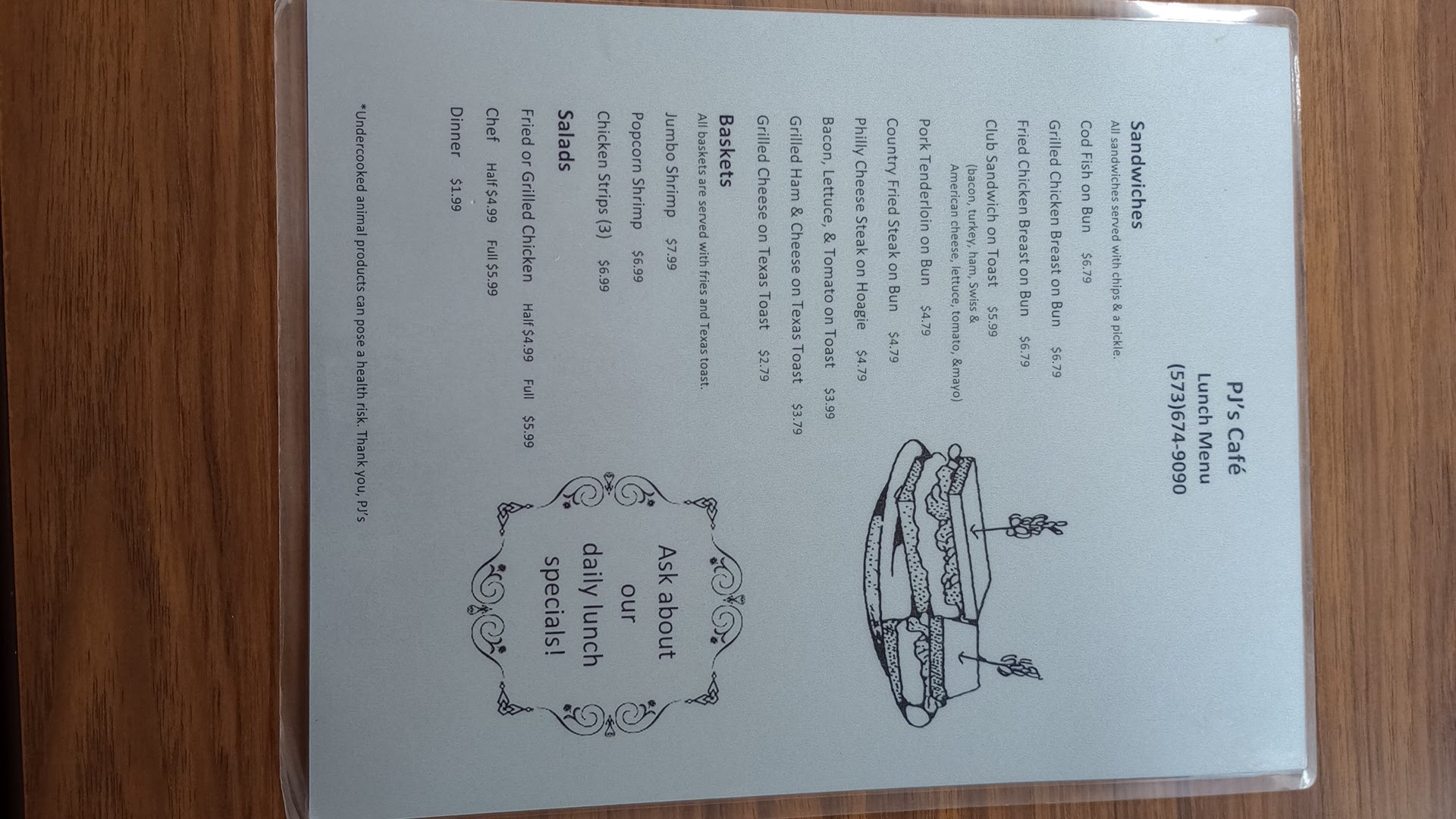 Feedlot Cafe Menu