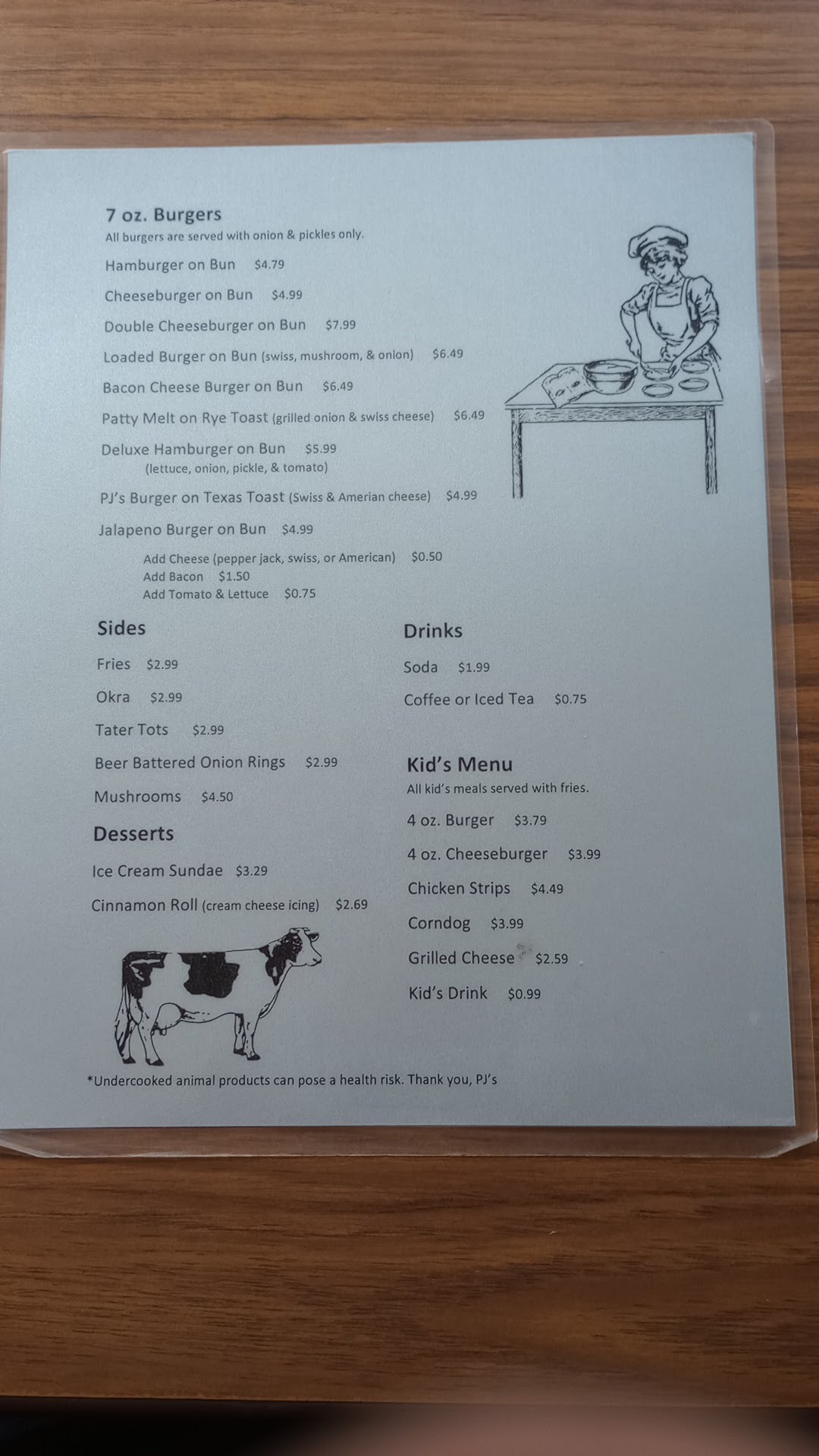 Feedlot Cafe Menu