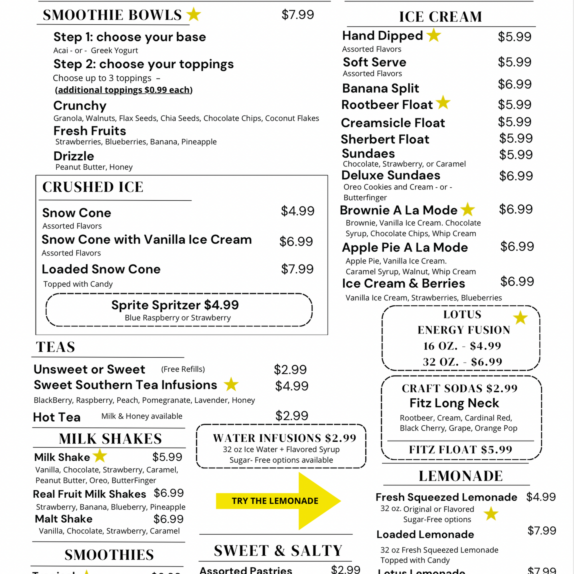 It’s So Good Menu