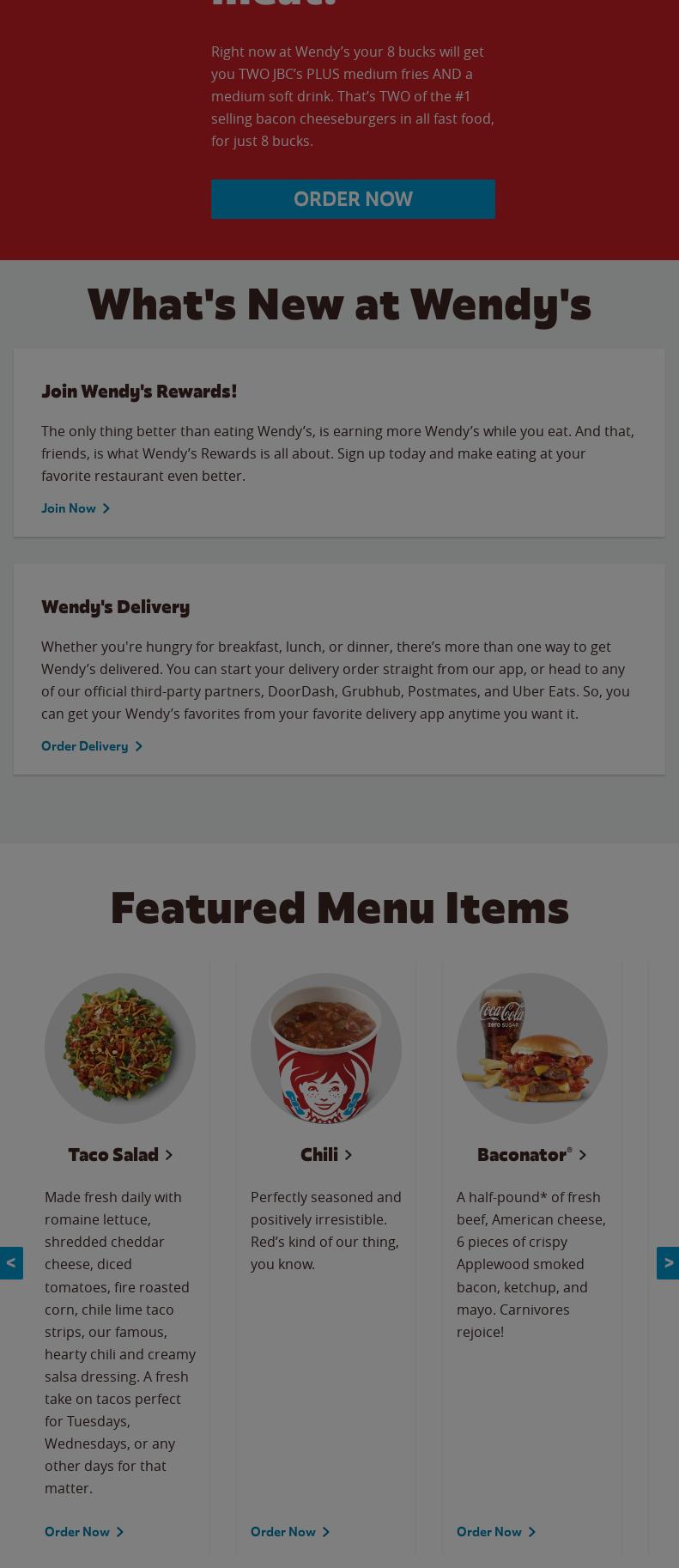 Wendy's Menu