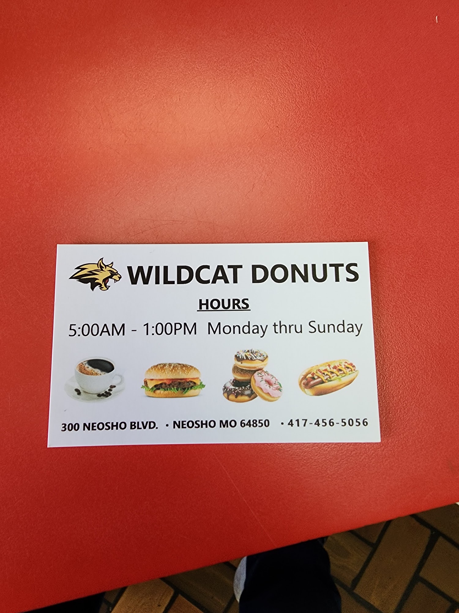 Wildcat Do-Nuts Menu