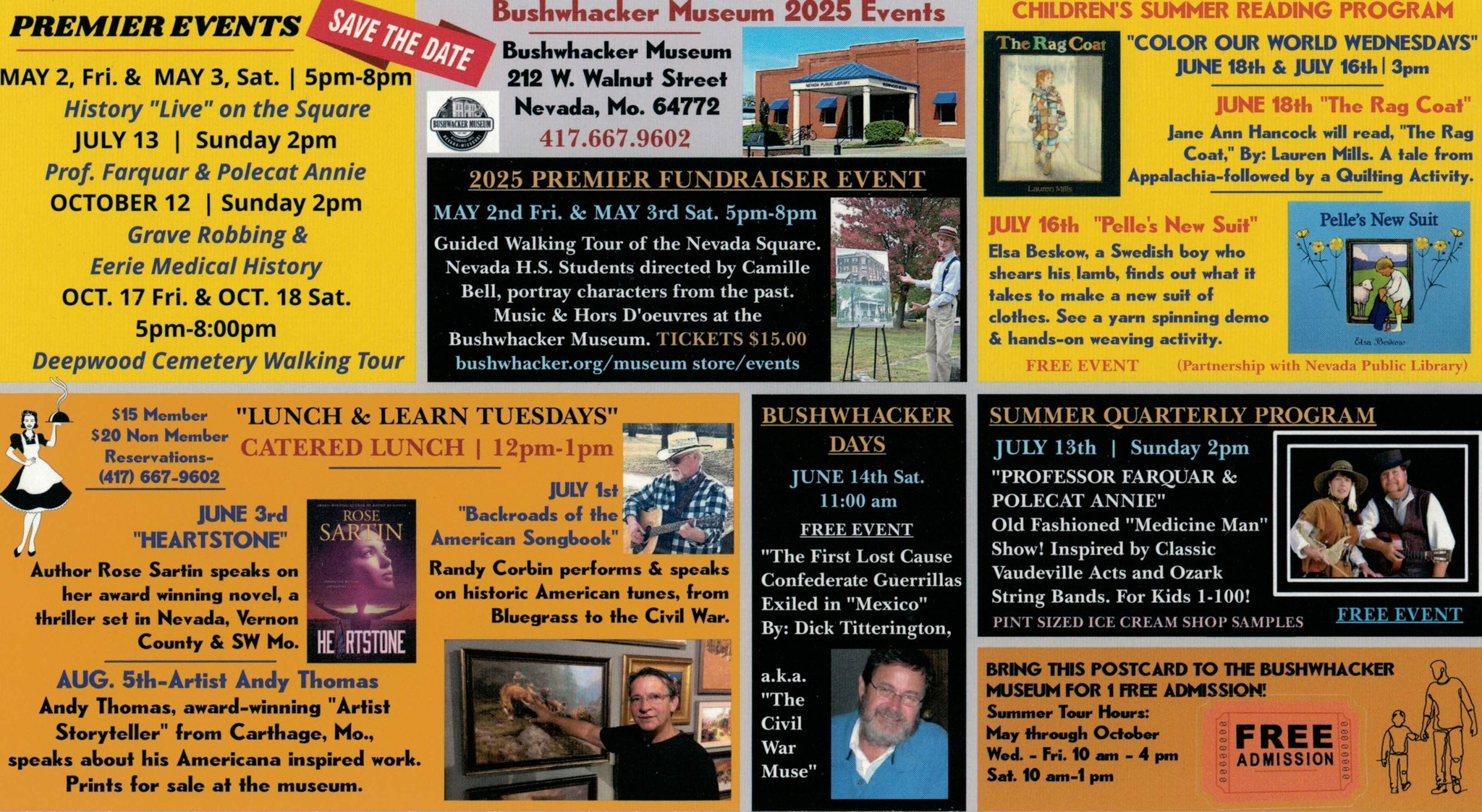 Bushwacker Museum Menu