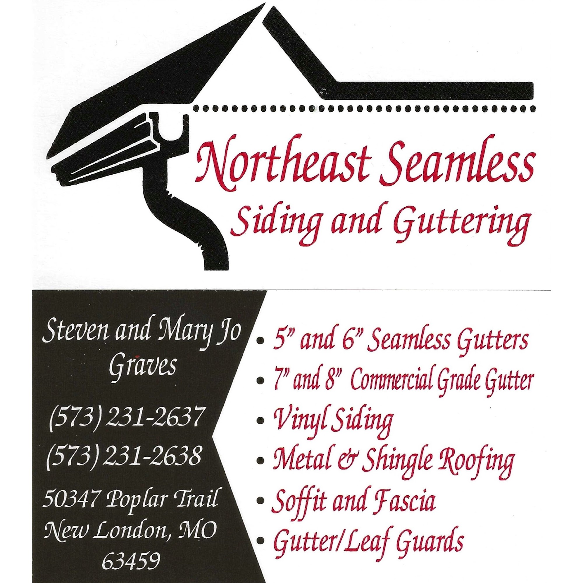 Northeast Seamless Siding 50347 Poplar Trail, New London Missouri 63459