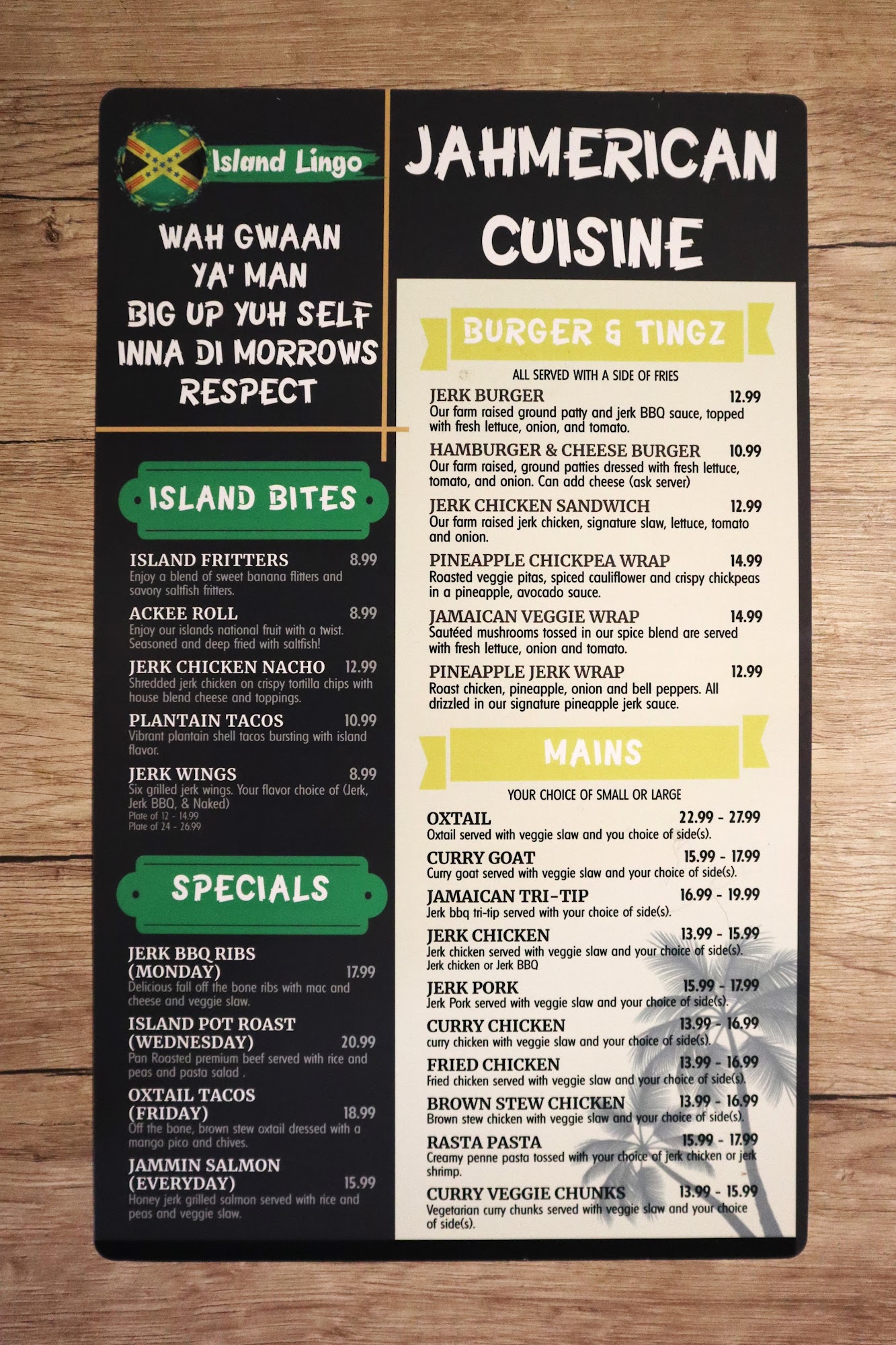 JahmericanCuisine Menu