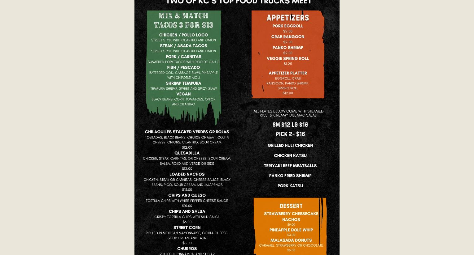 Callsign Brewing Menu