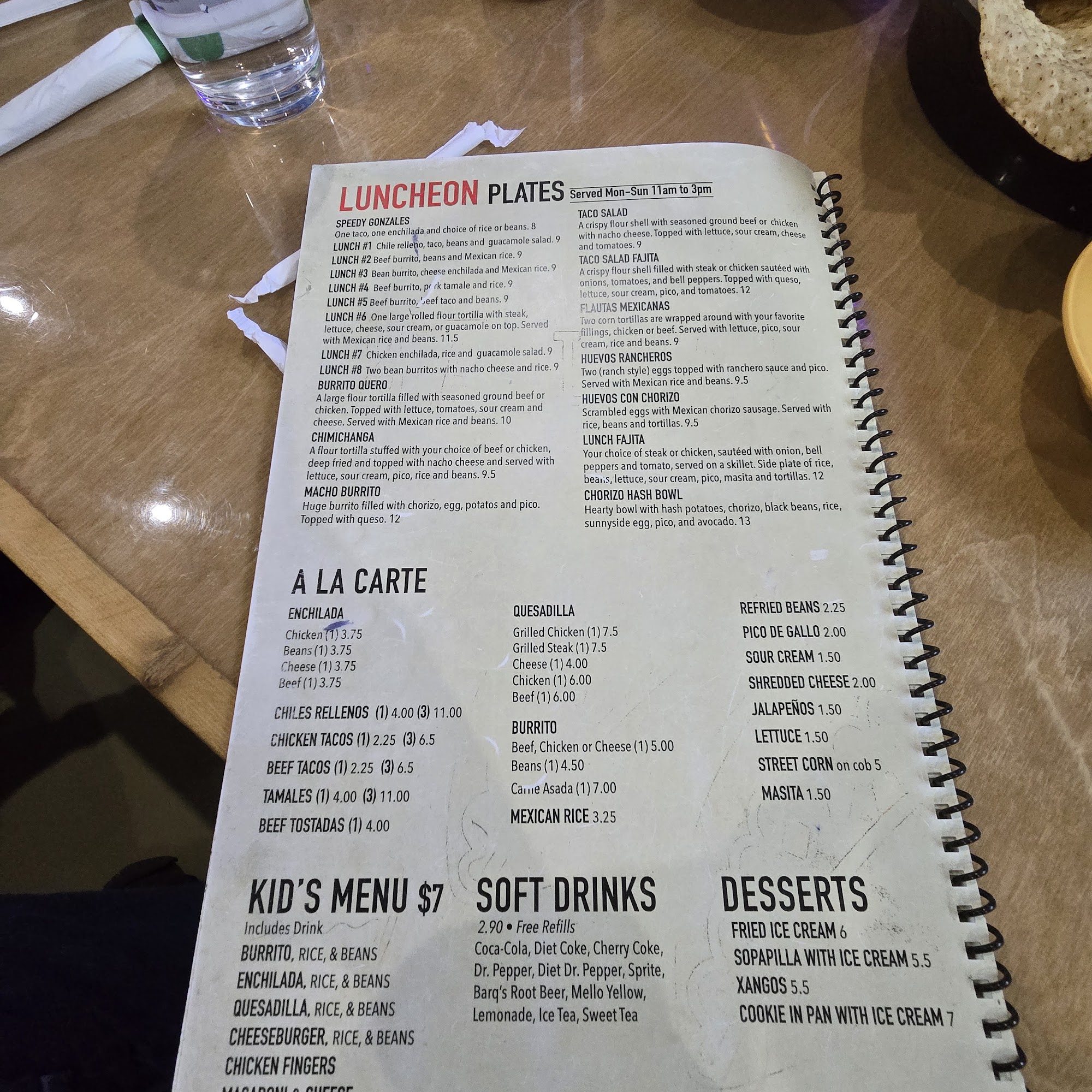 Camila's at the Royal Menu
