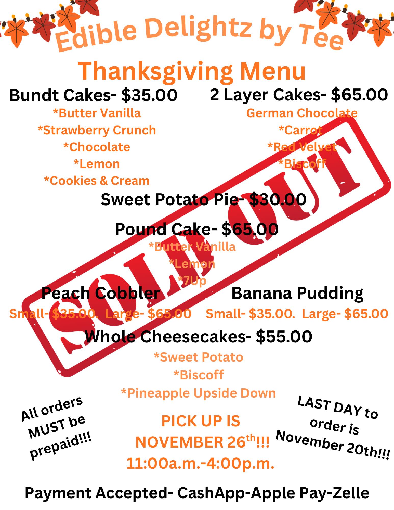 Edible Creations Menu