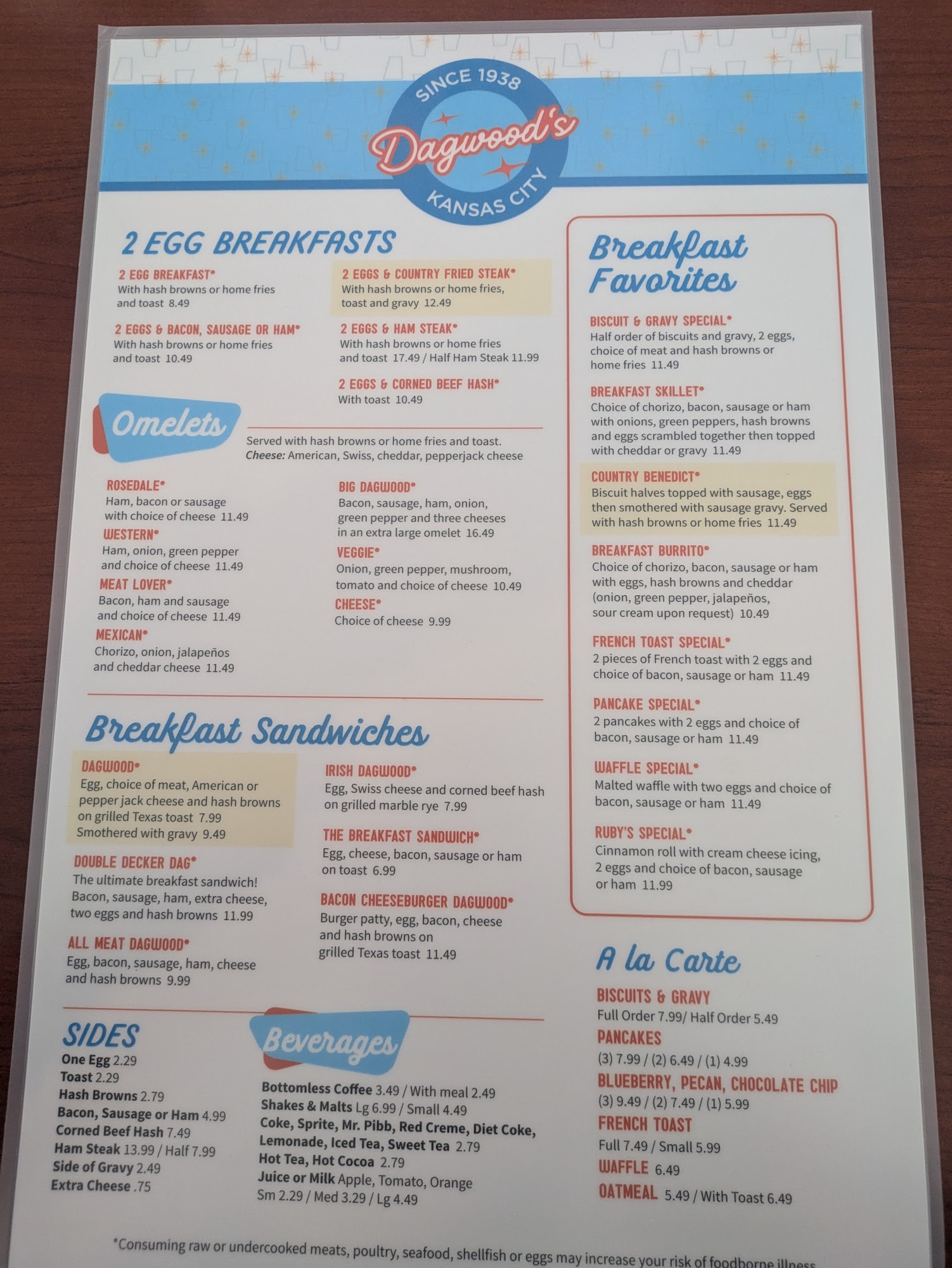 Dagwood's Cafe Menu