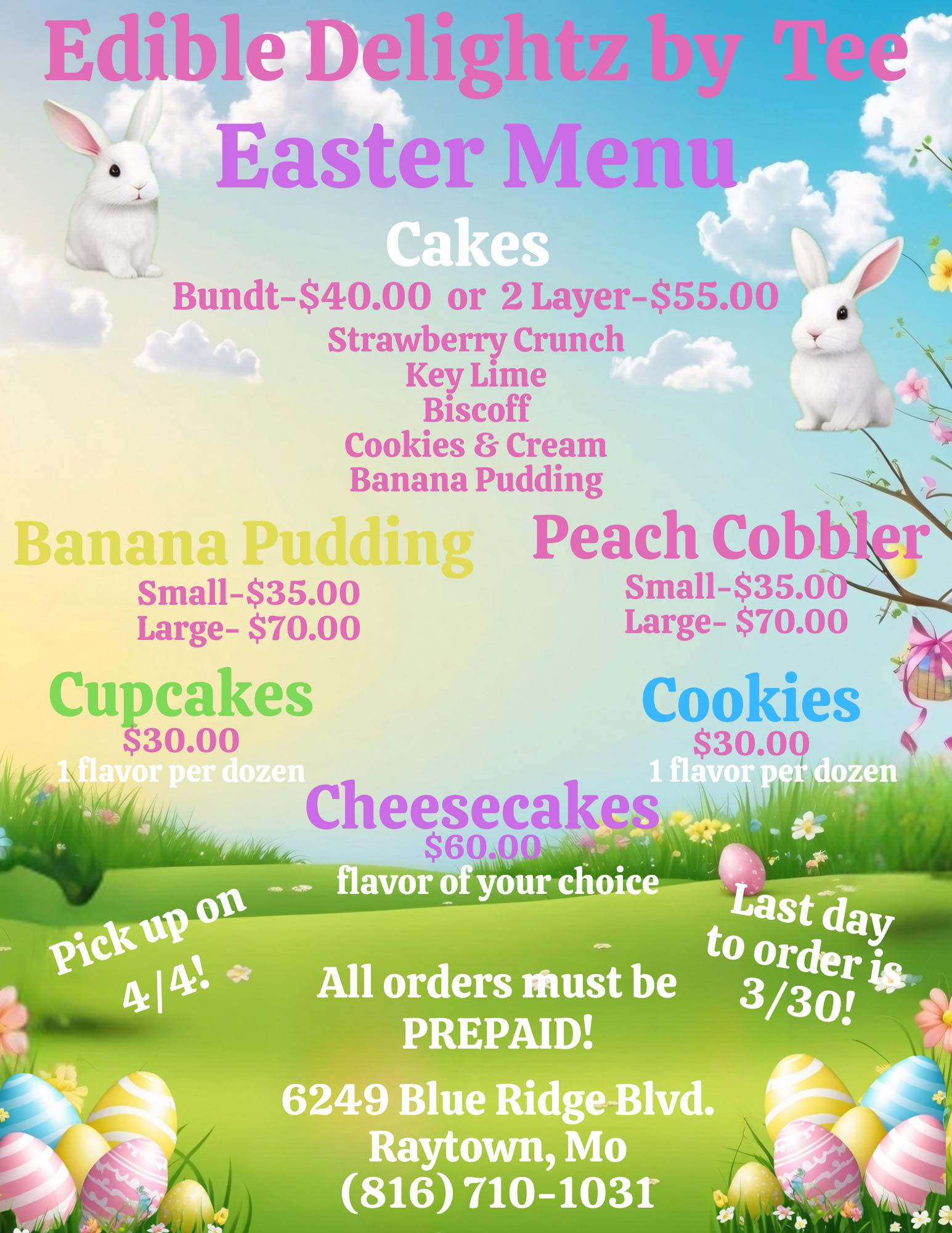 Edible Delightz Menu
