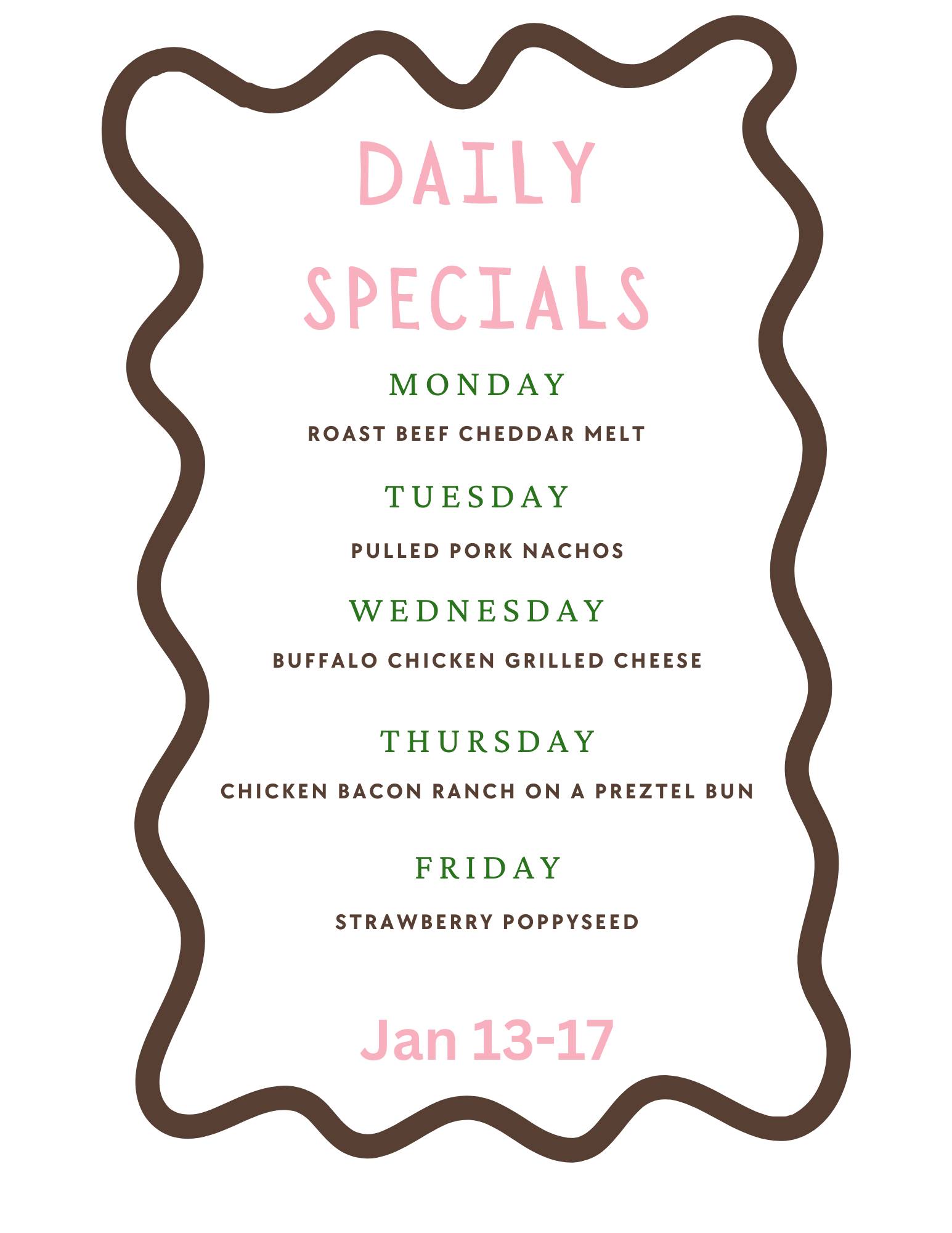 The Bistro & Coffee Menu