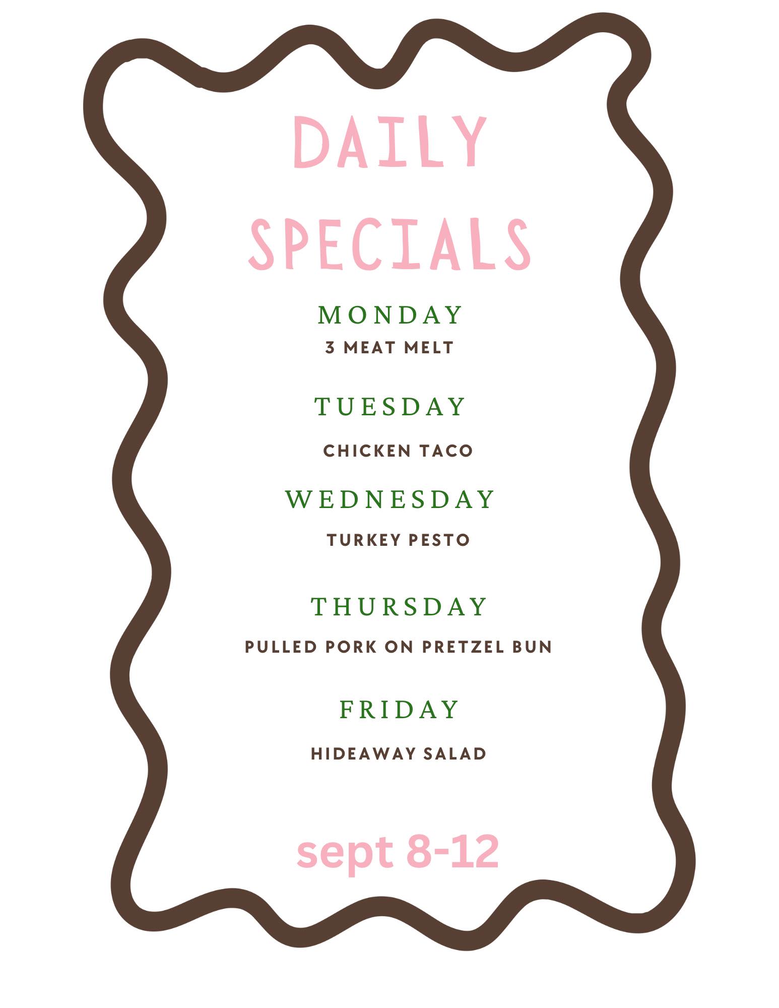 The Bistro & Coffee Menu