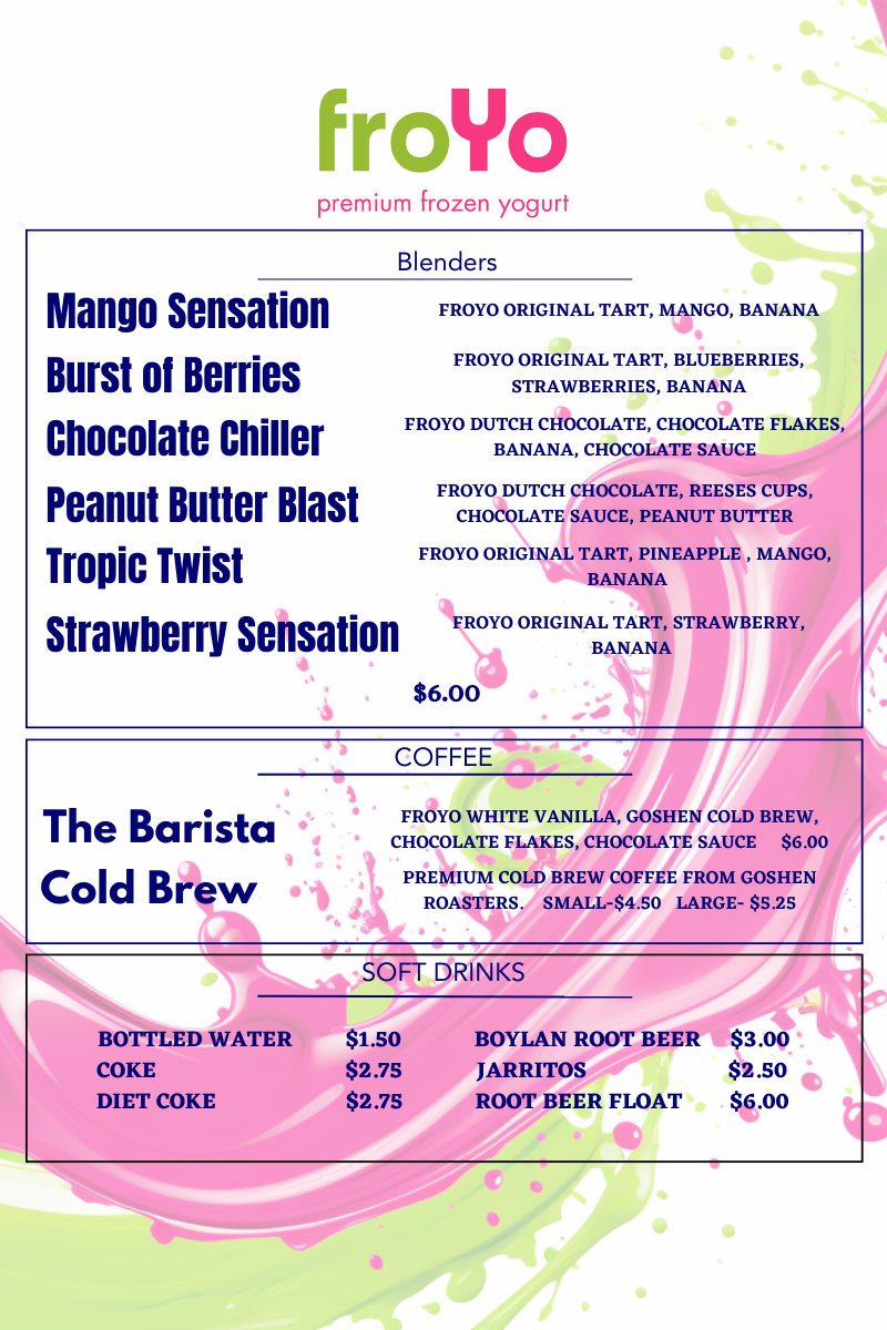 Froyo Menu