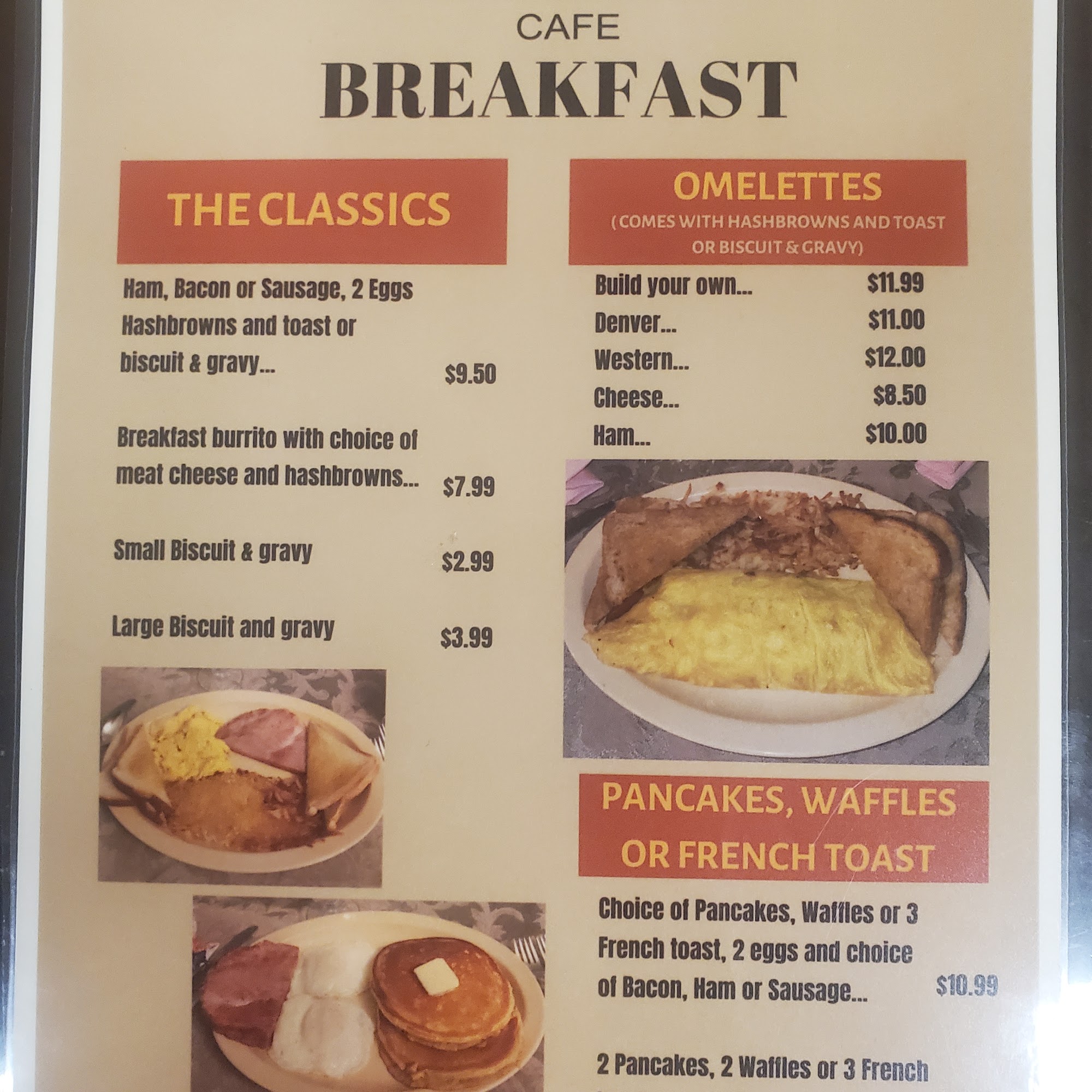 The Dark Horse Cafe Menu