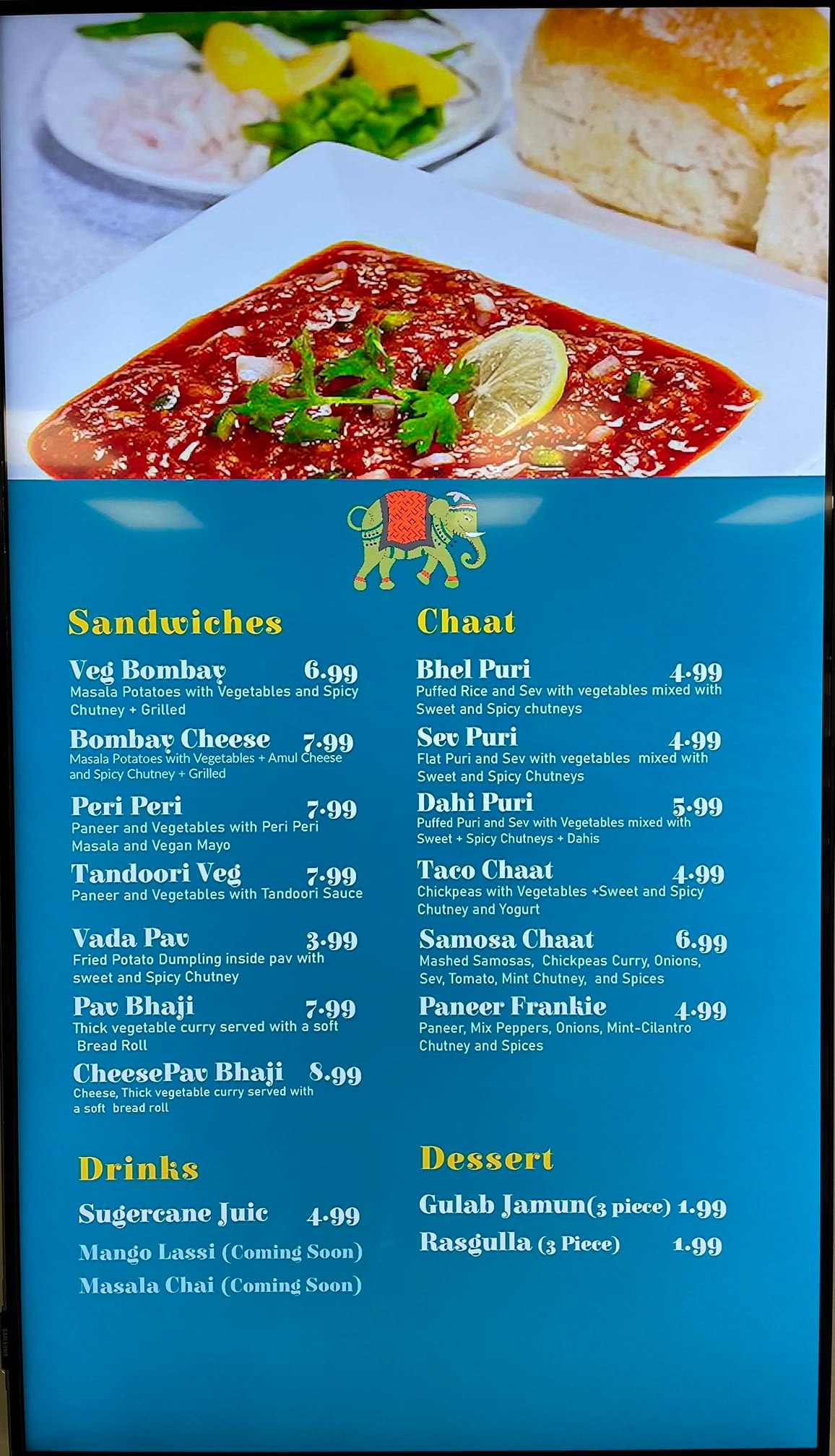 Bombay Bazaar Springfield Menu