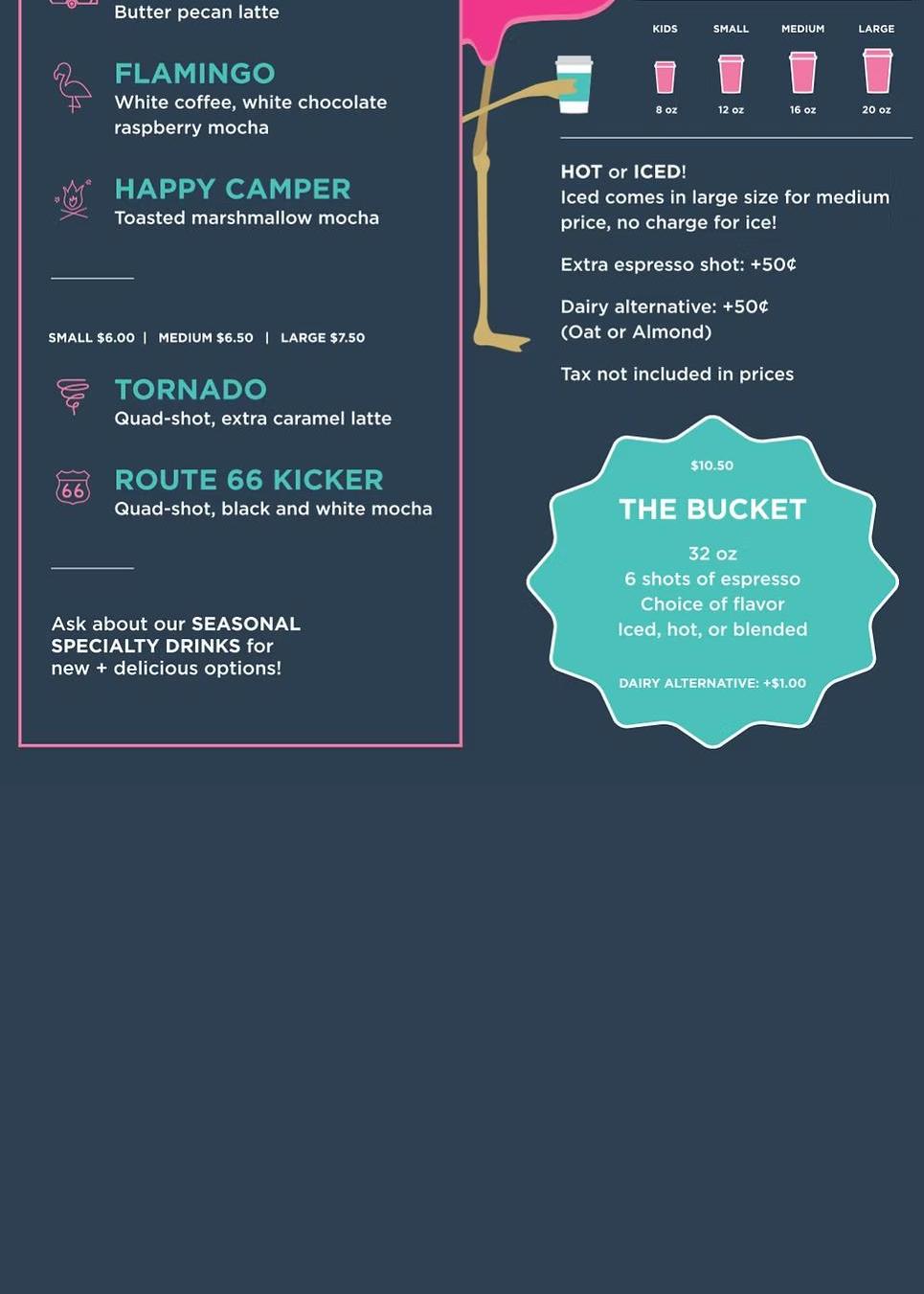 Trailer Perk Coffee Menu