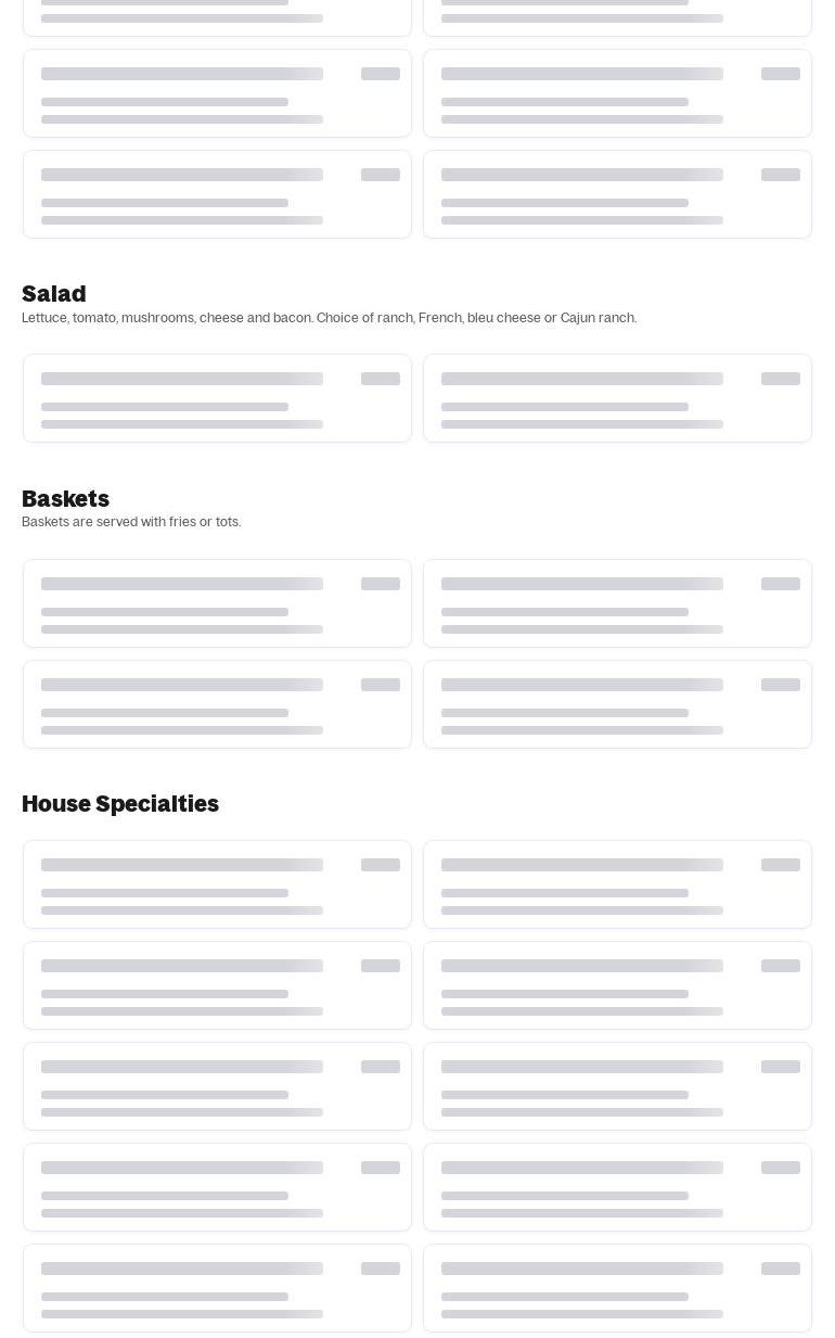 POP'S PLACE SPORTS BAR AND GRILL Menu