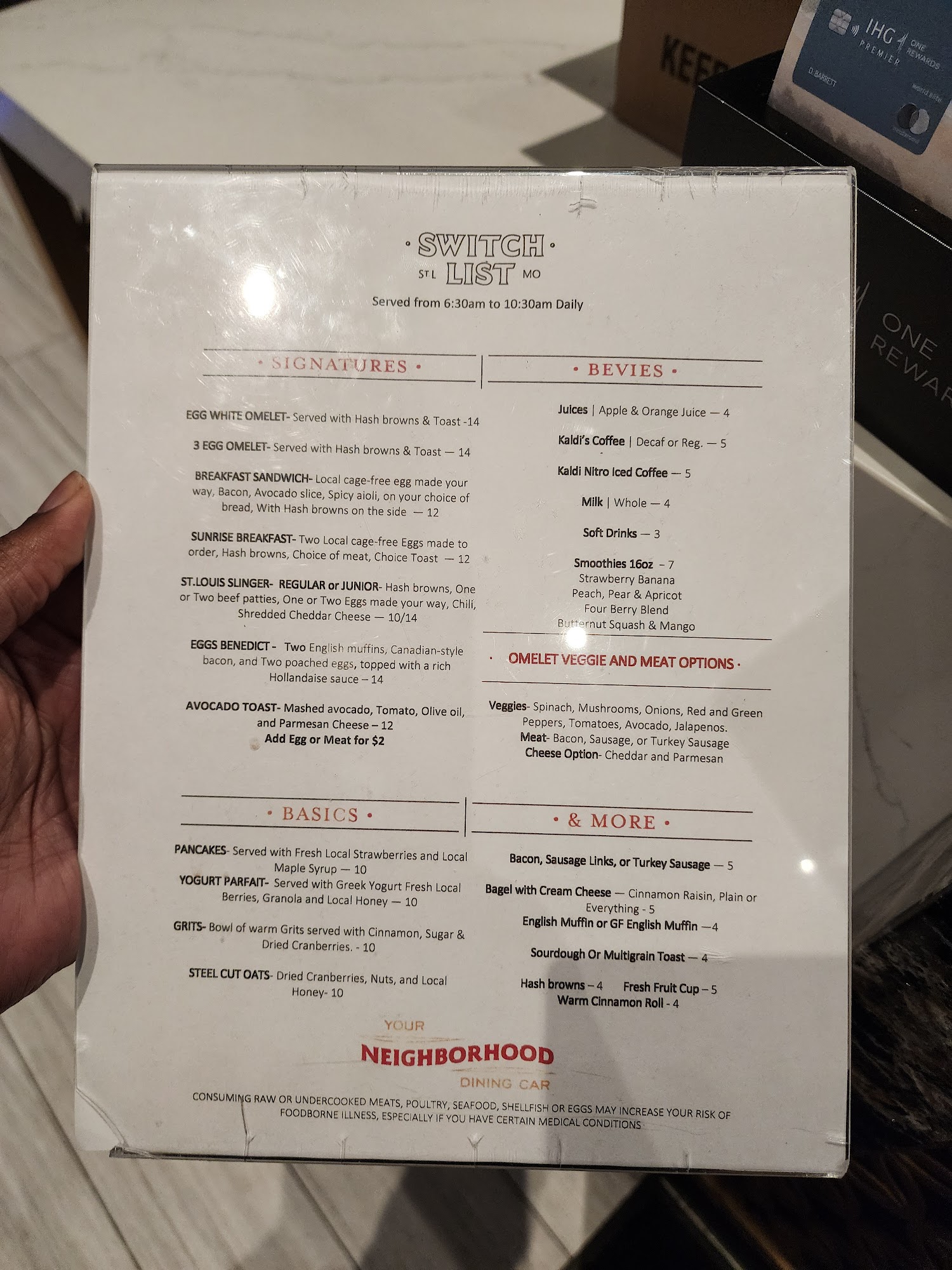 Hotel Indigo St. Louis - Downtown by IHG Menu