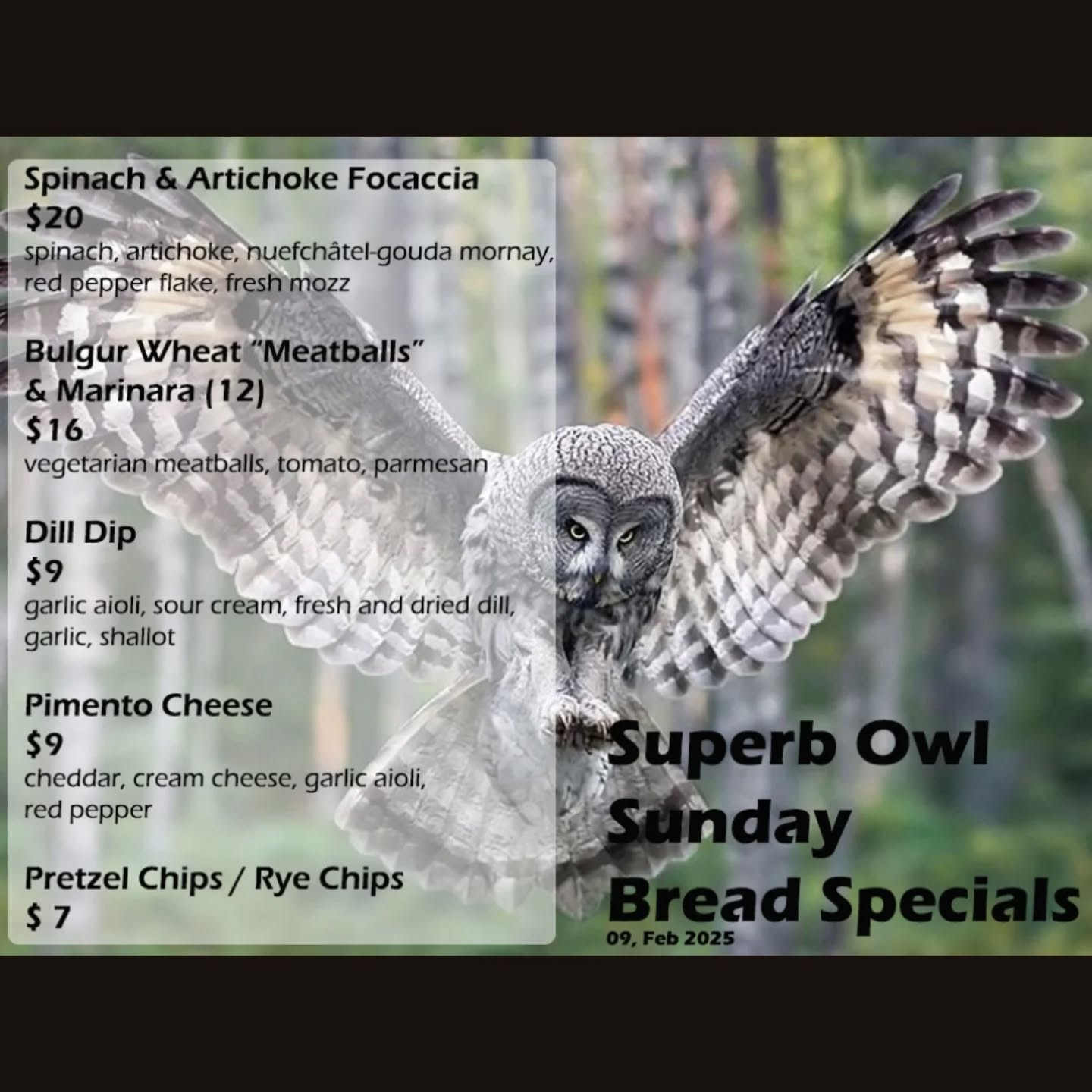 Upper Crust Bread Menu