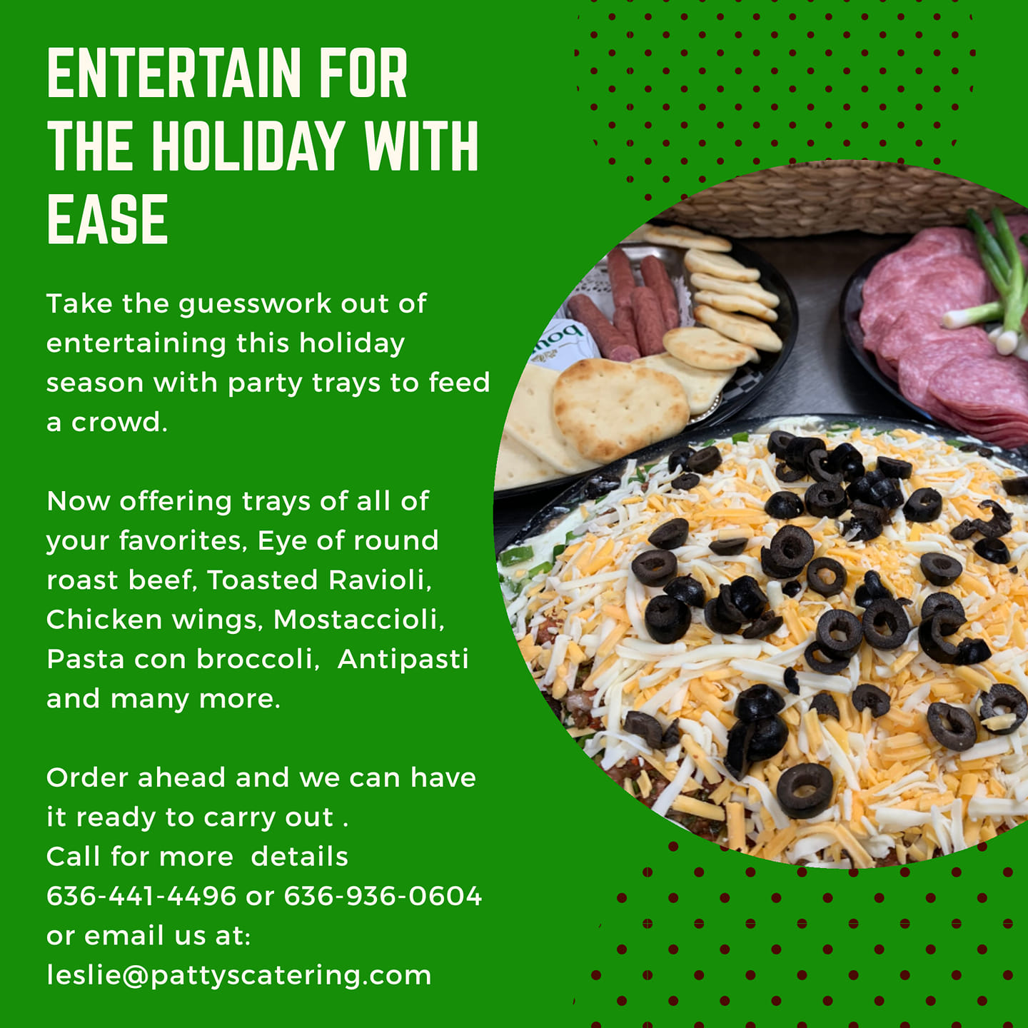 Pattys Catering Menu