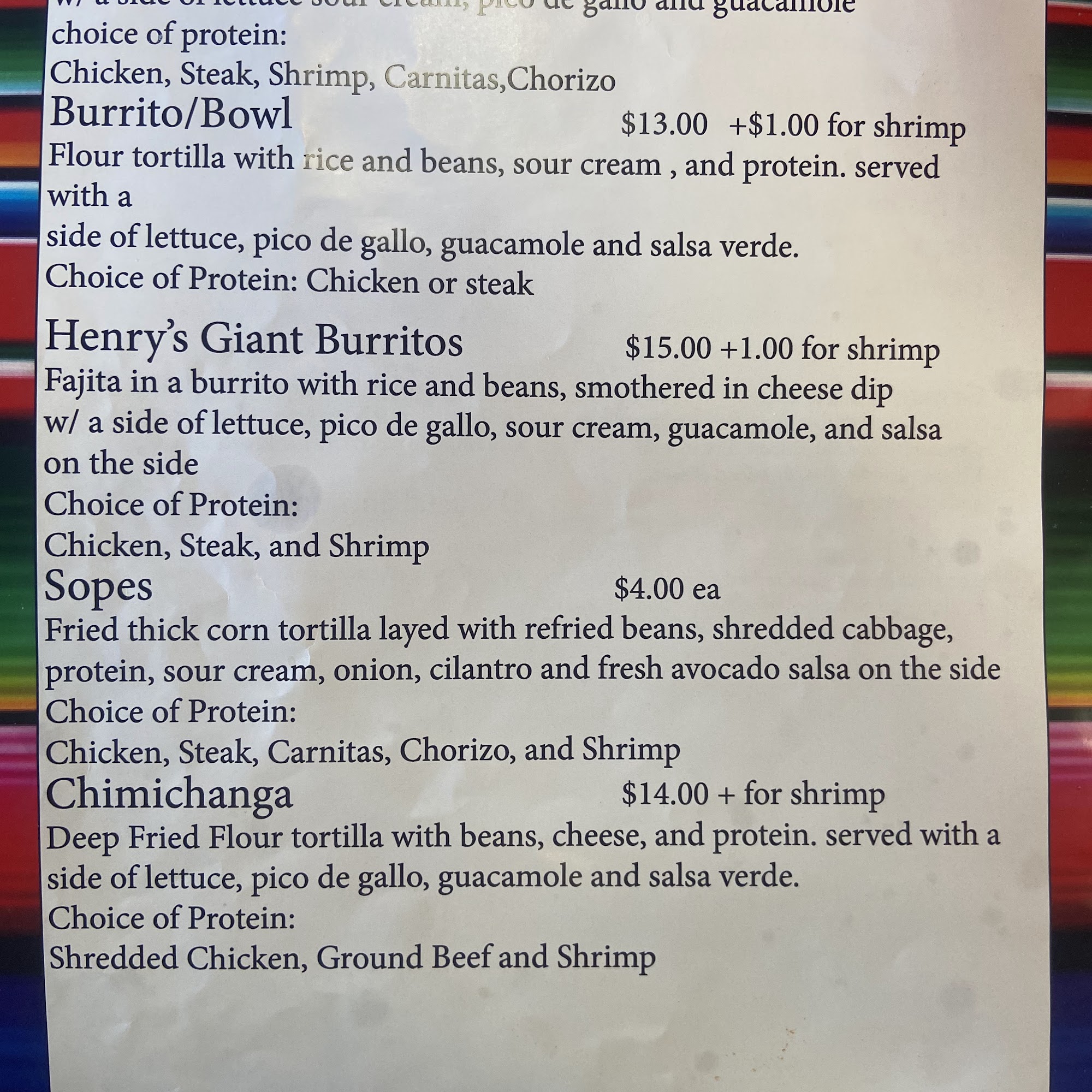 El GUATAL authentic Mexican restaurant Menu