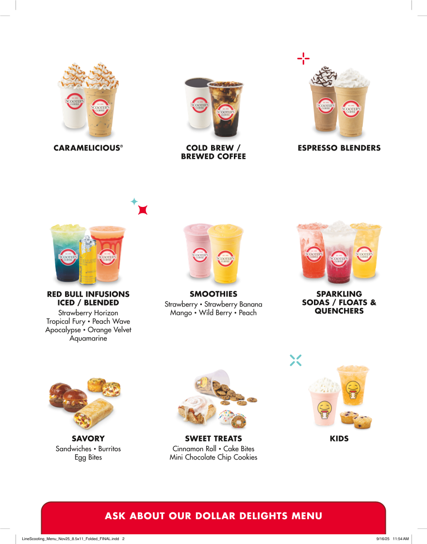 Scooter's Coffee Menu