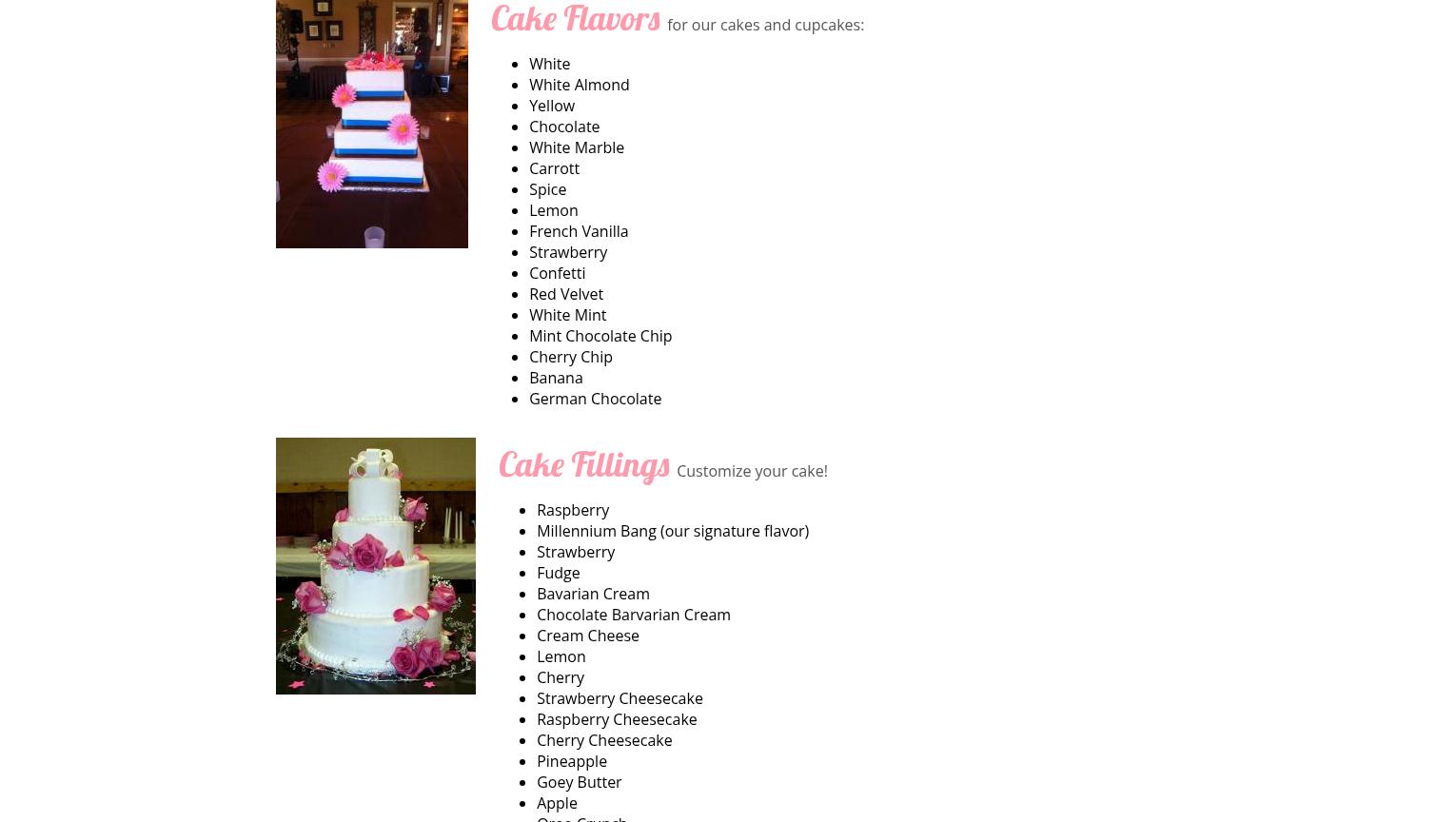 Sweets To Remember Menu