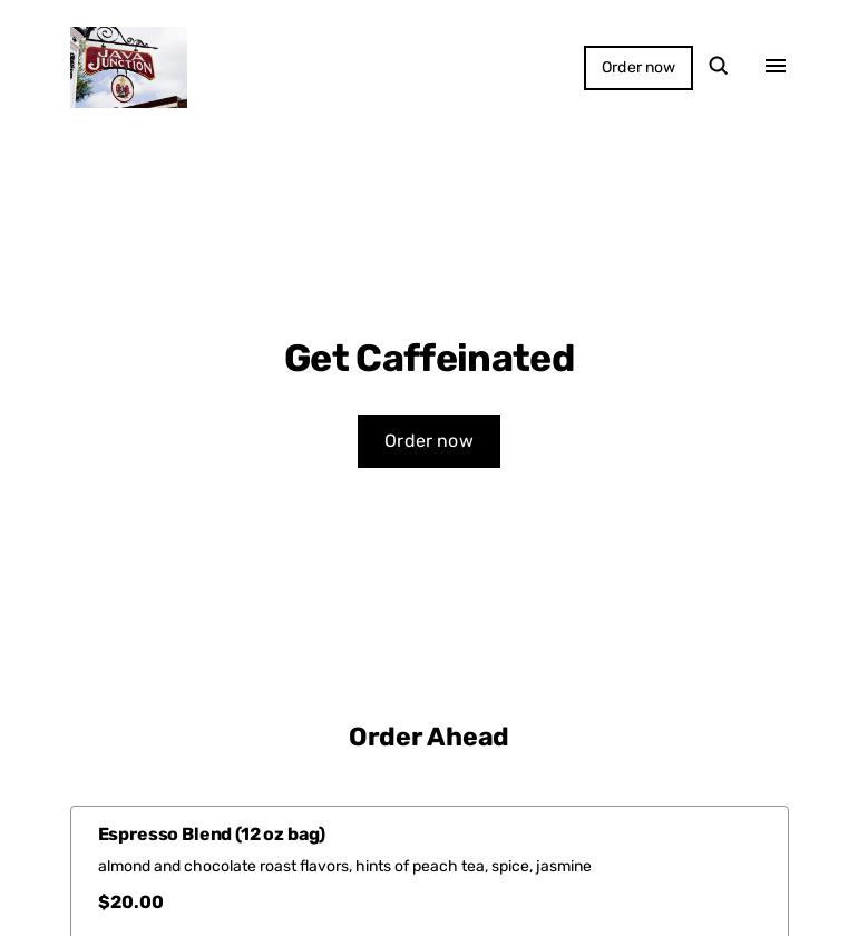 Java Junction Menu