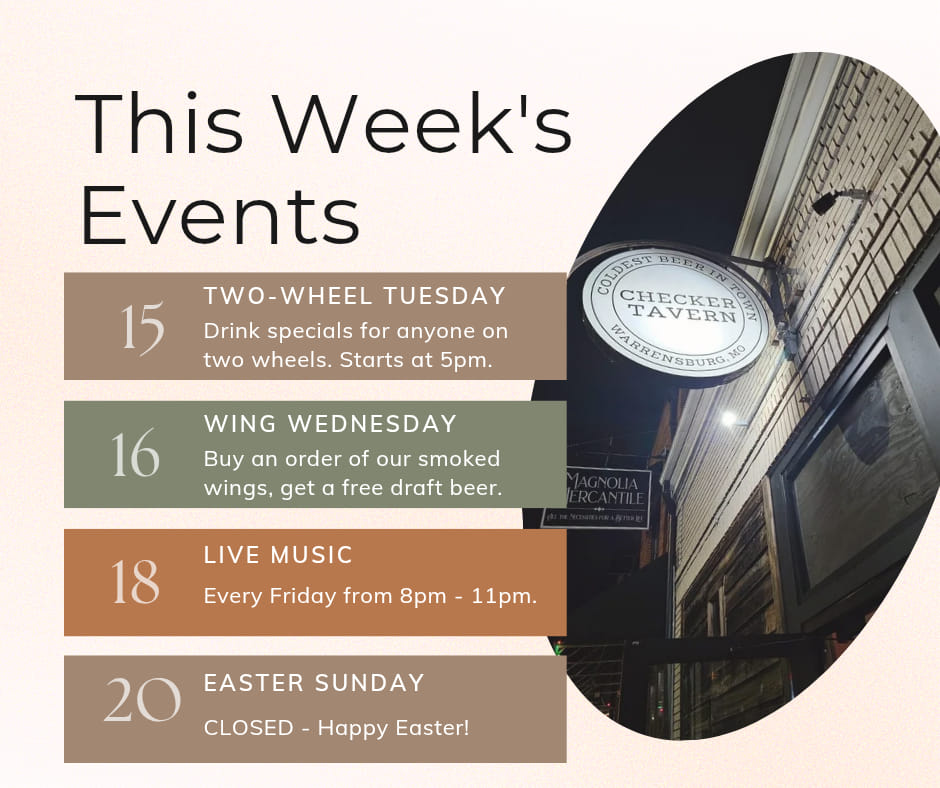 The Checker Tavern Menu