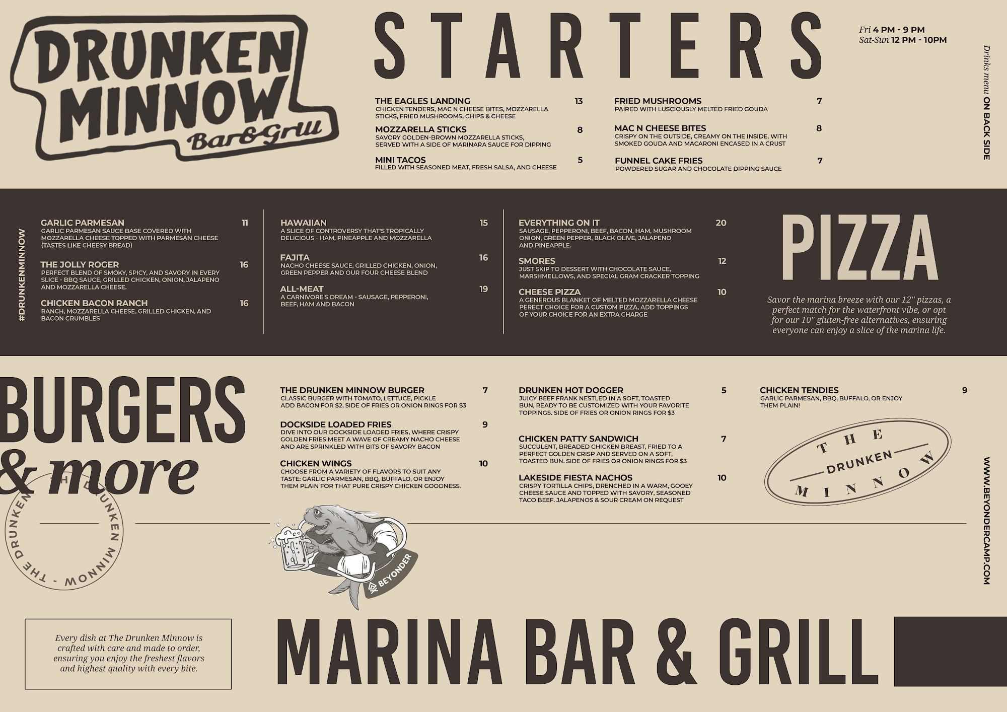 Drunken Minnow Bar & Grill Menu