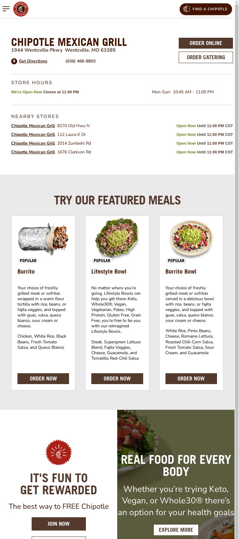 Chipotle Mexican Grill Menu