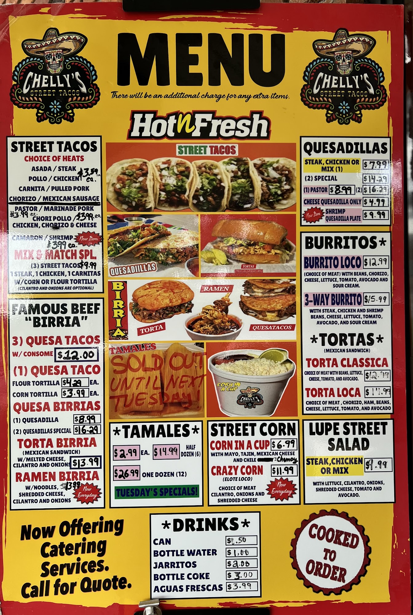 CHELLY'S TACOS Menu