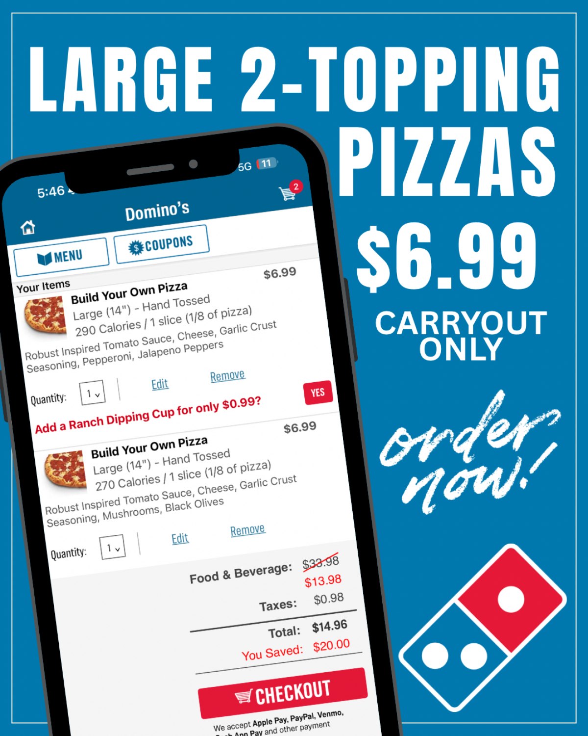 Domino's Pizza Menu