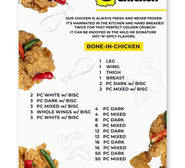 Creole Fried Chicken #10 Menu