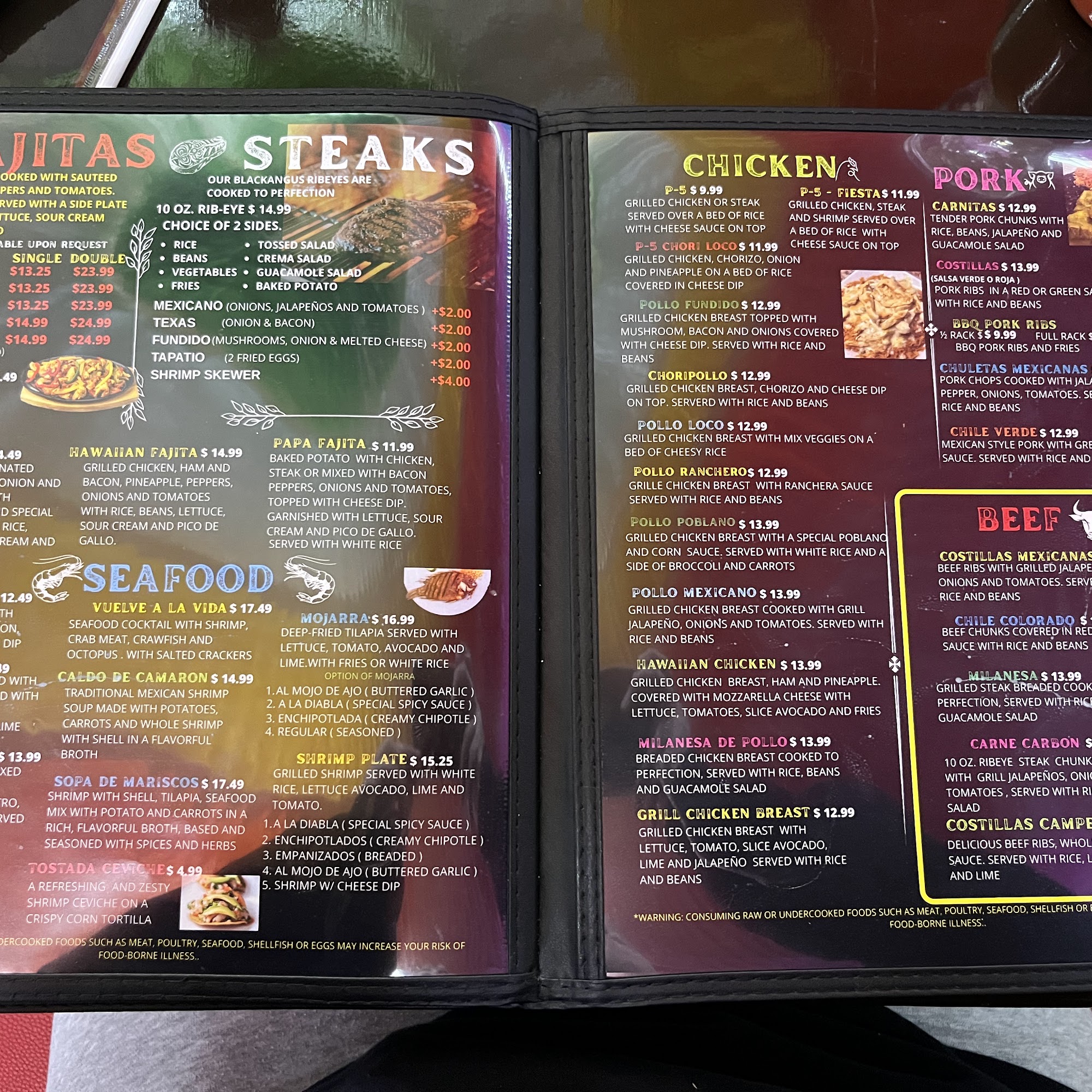 El Mestizo Mexican Grill Menu