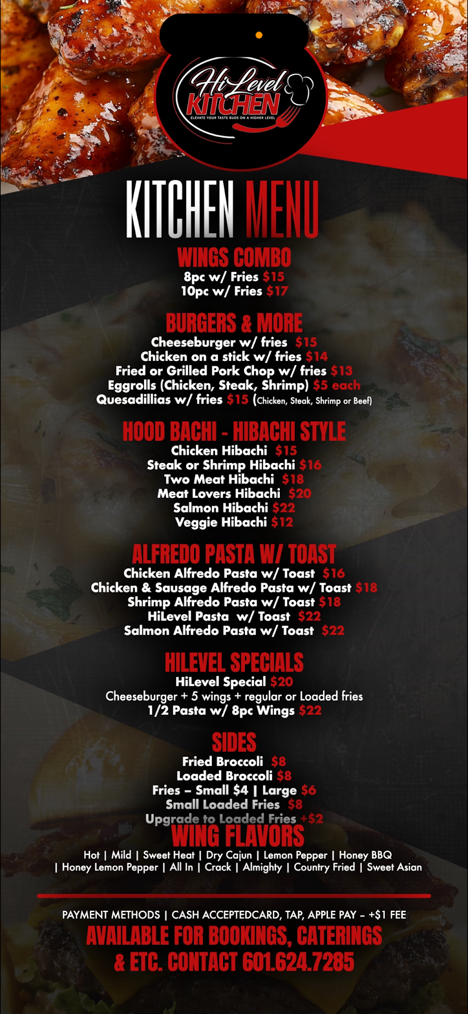 HiLevel Kitchen Menu