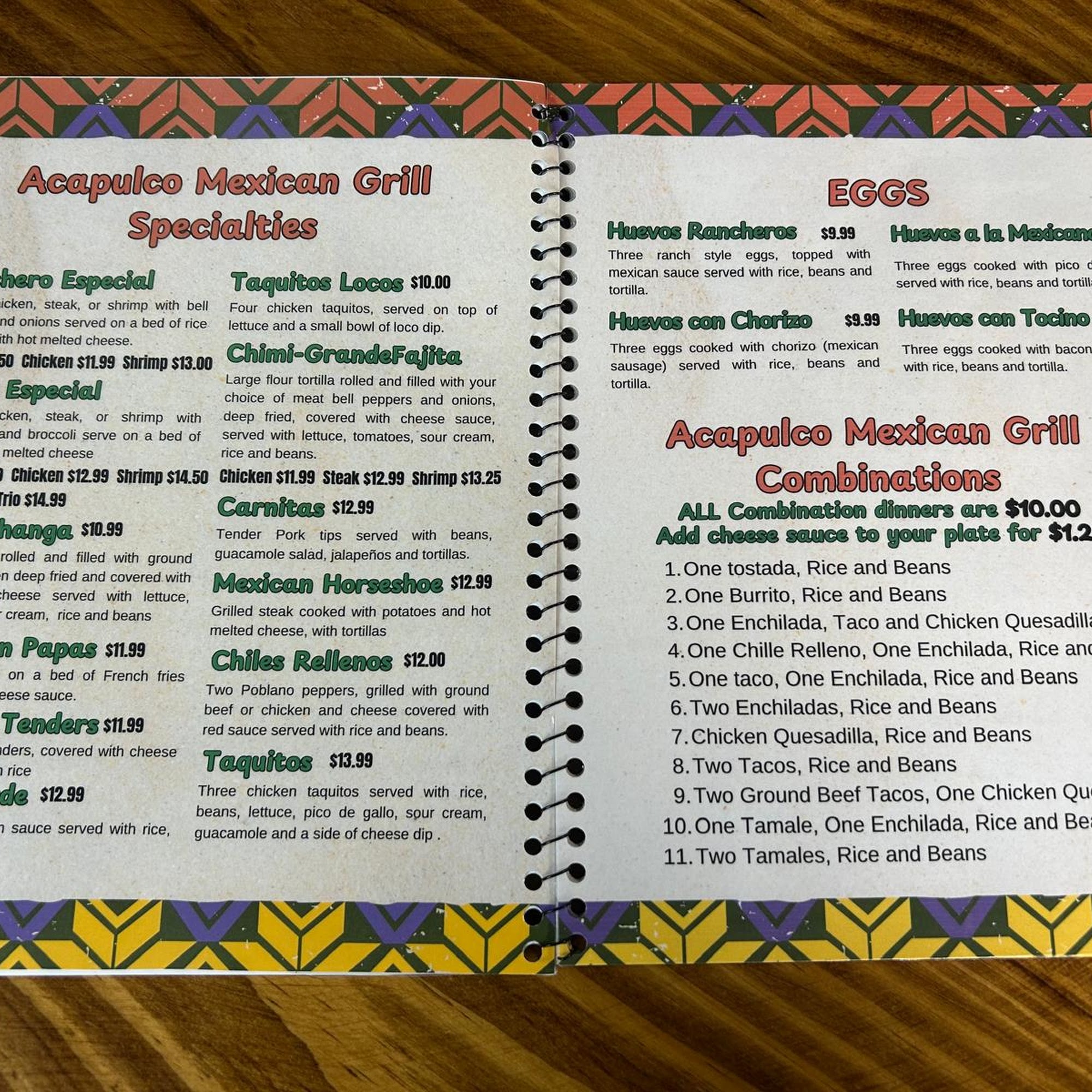 Acapulco Mexican Grill Menu