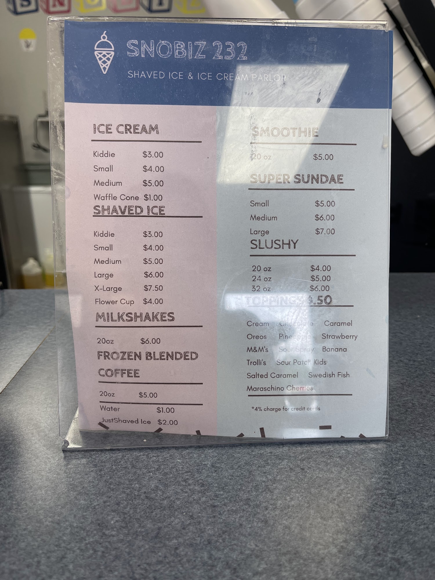 SnoBiz232 Menu