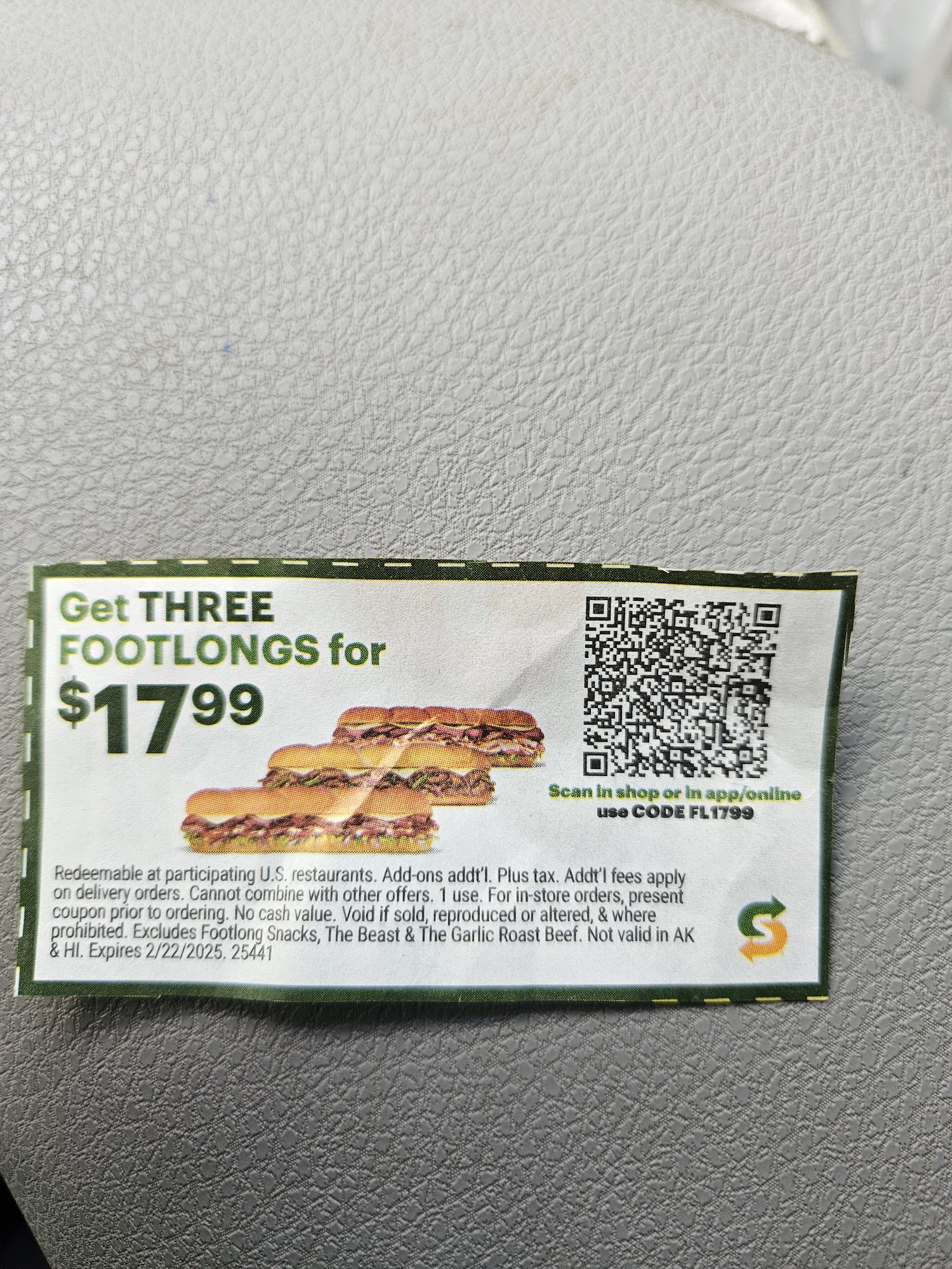 Subway Menu