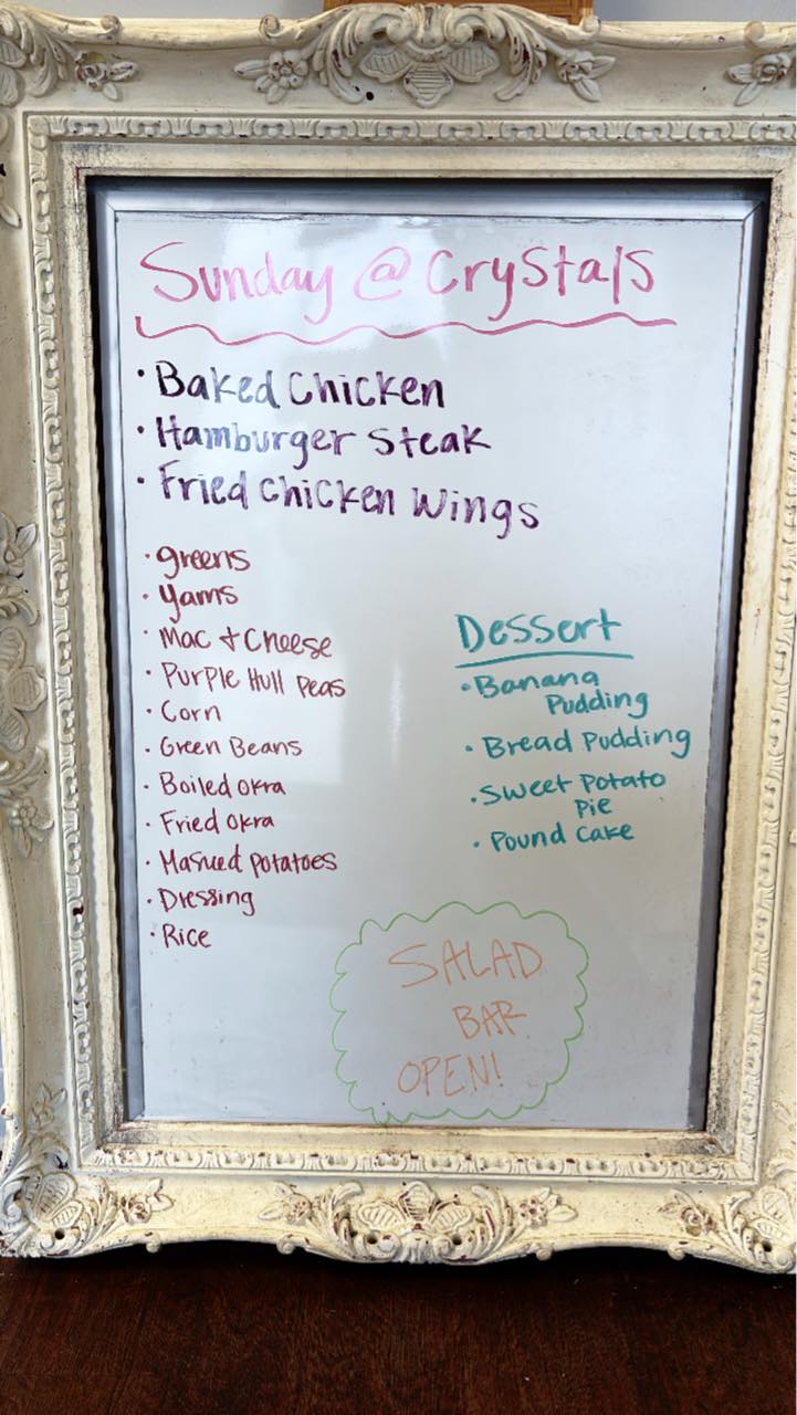 Crystal's Diner Menu