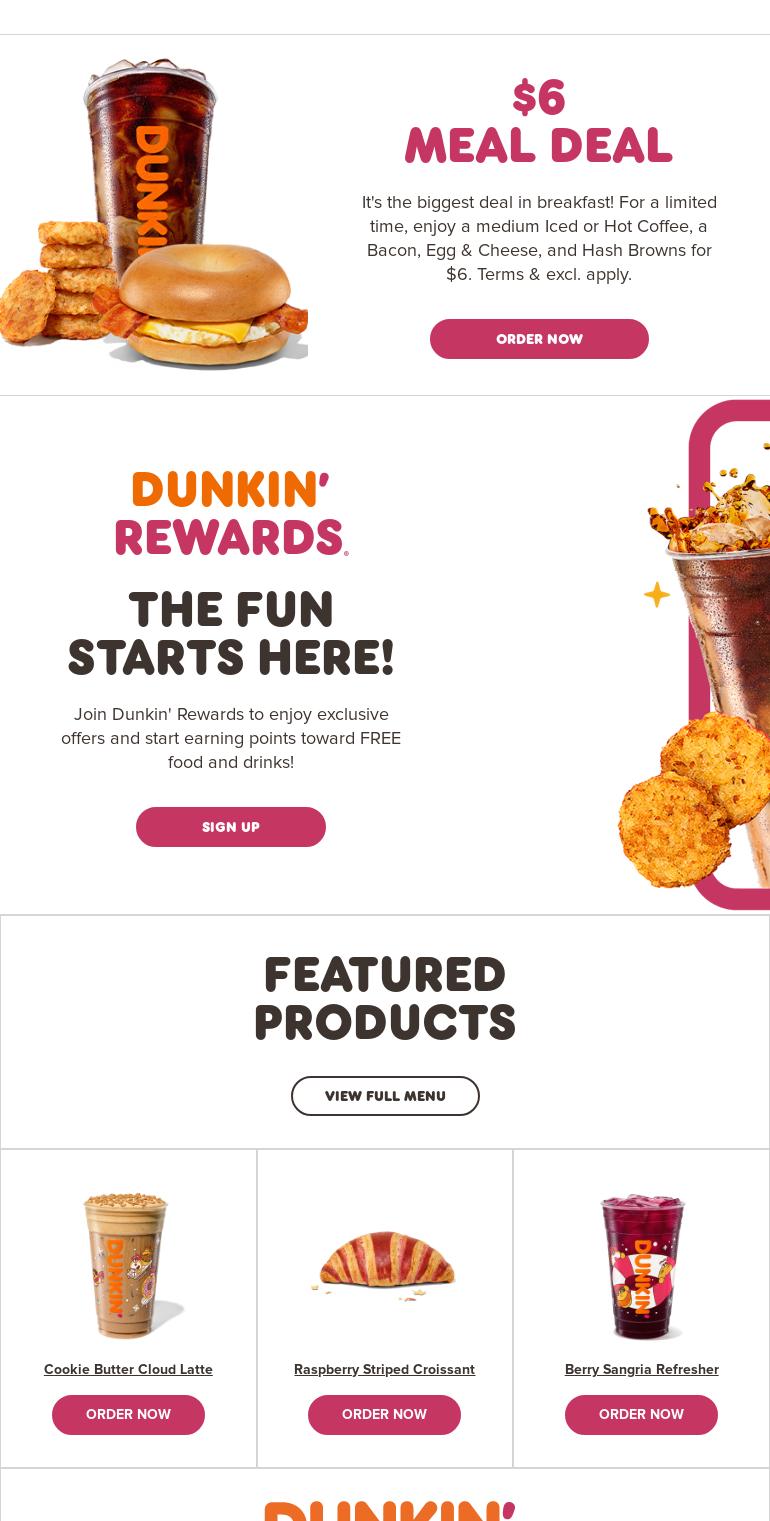Dunkin' Menu