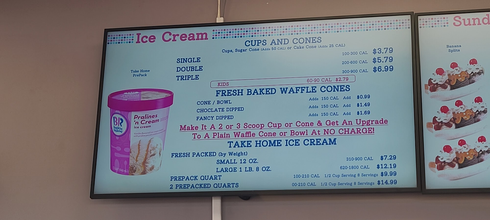 Baskin-Robbins Menu