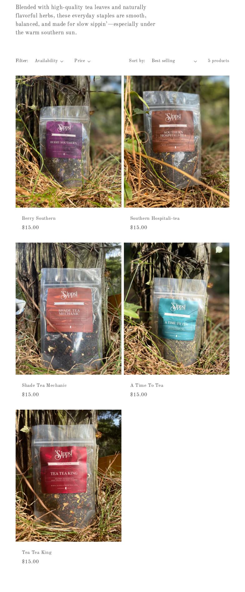 'Sippsi Good Tea Menu