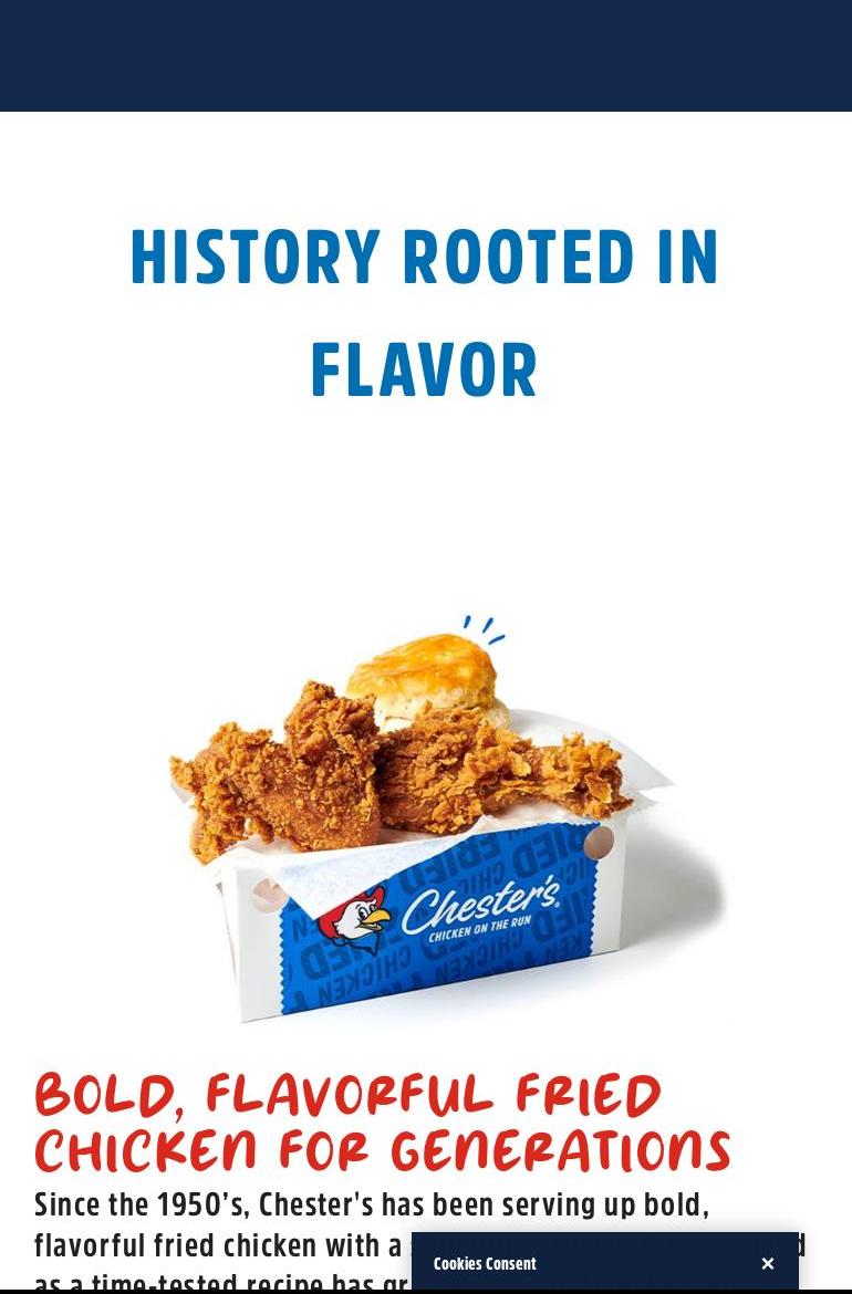 Chester's Chicken Menu