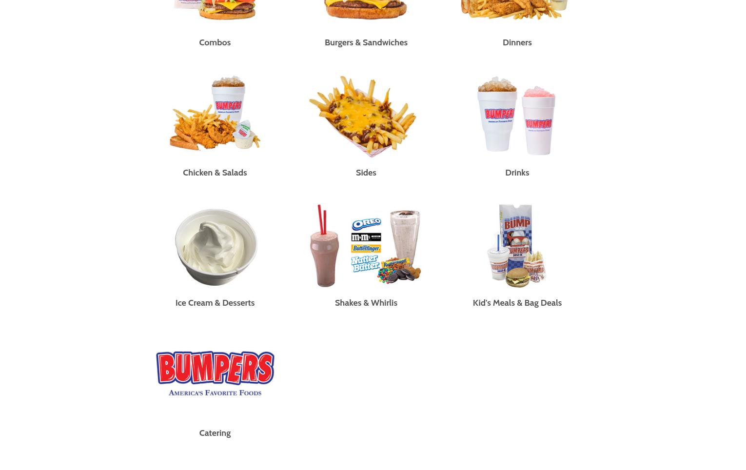 Bumpers Drive-In of America Menu